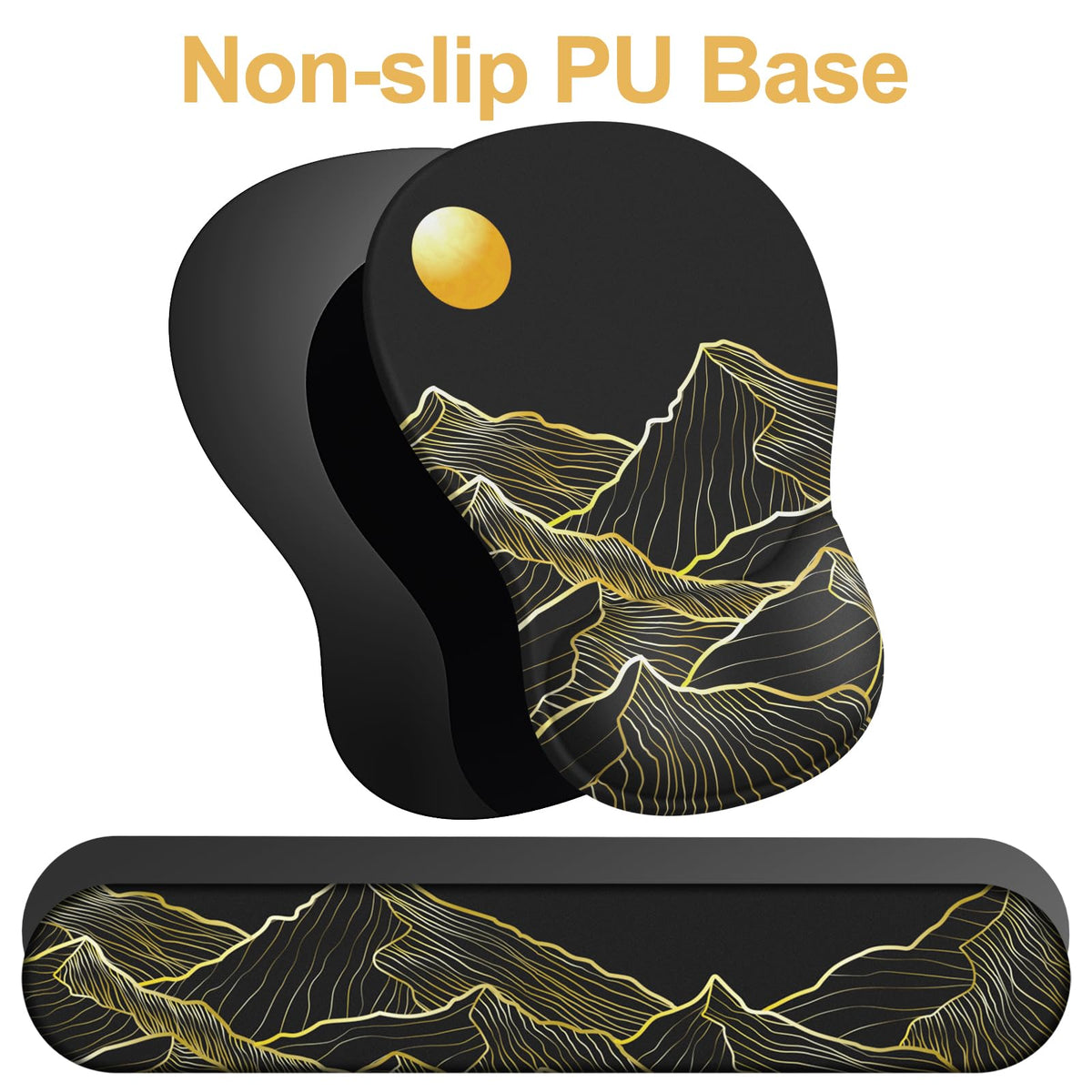 Ergonomic Mouse Pad with Wrist Rest and Keyboard Wrist Rest, Gel Mousepad