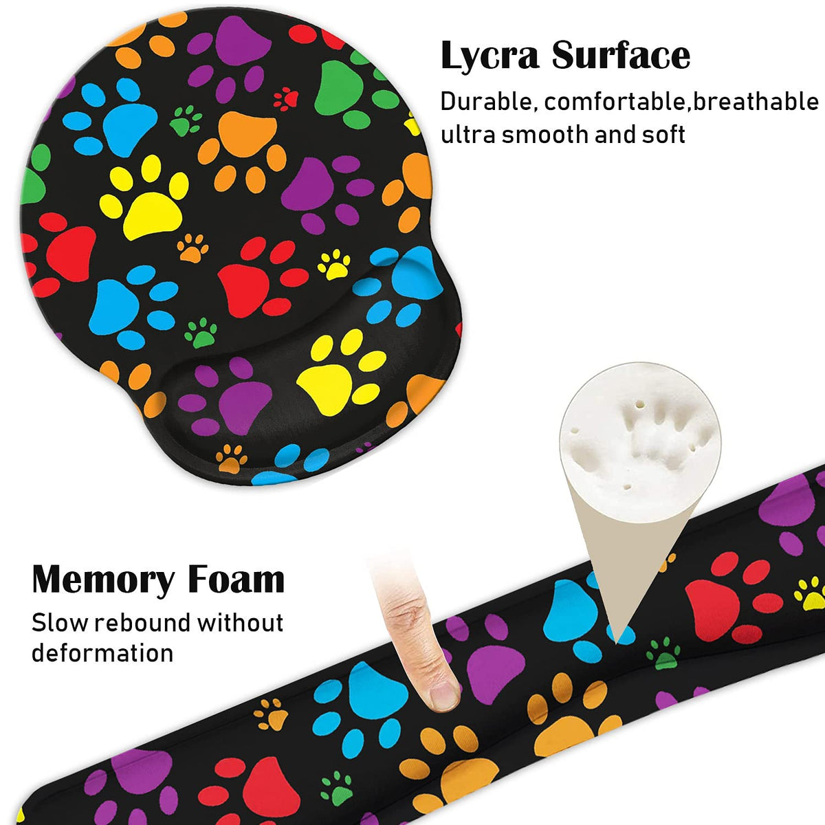 Keyboard Wrist Rest and Mouse Wrist Rest Pad Set with Coasters, Non-Slip Rubber Base Ergonomic