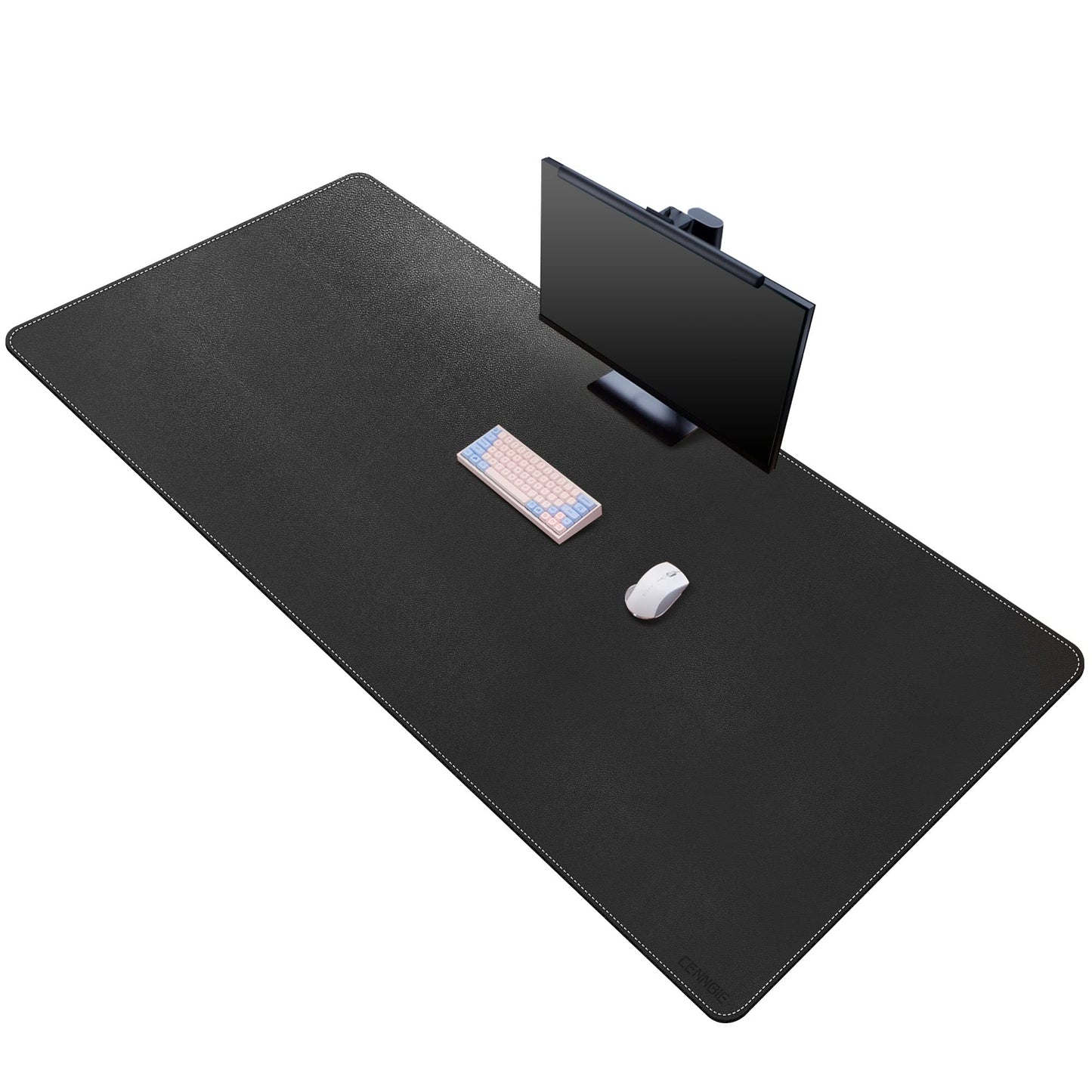 CENNBIE Leather Desk Mat, 63" x 31.4", Large Desk Pad Protector Black