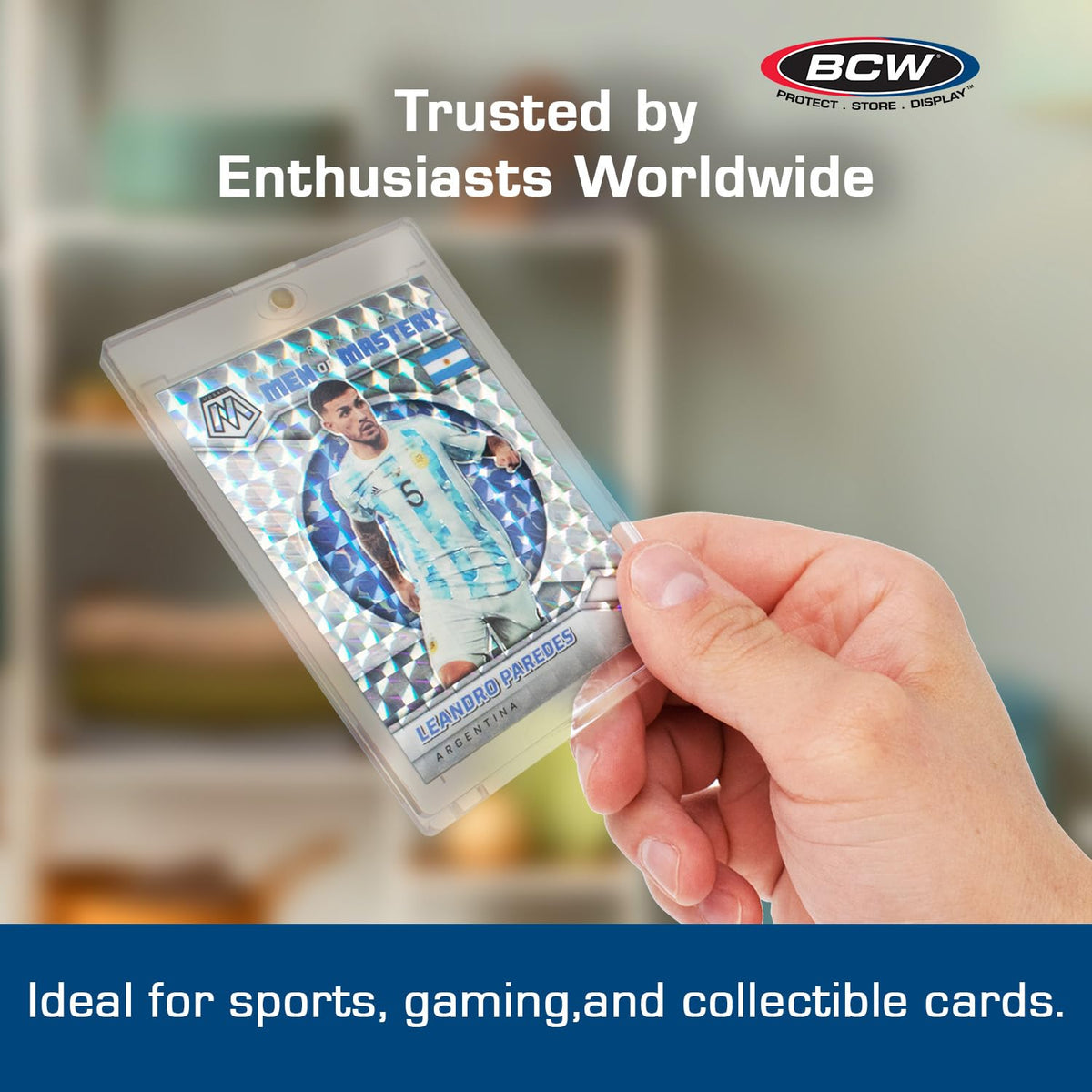 BCW Magnetic Card Holder - 35 PT Thickness - 5 Pack | Protective Display Card Case with Secure Gold