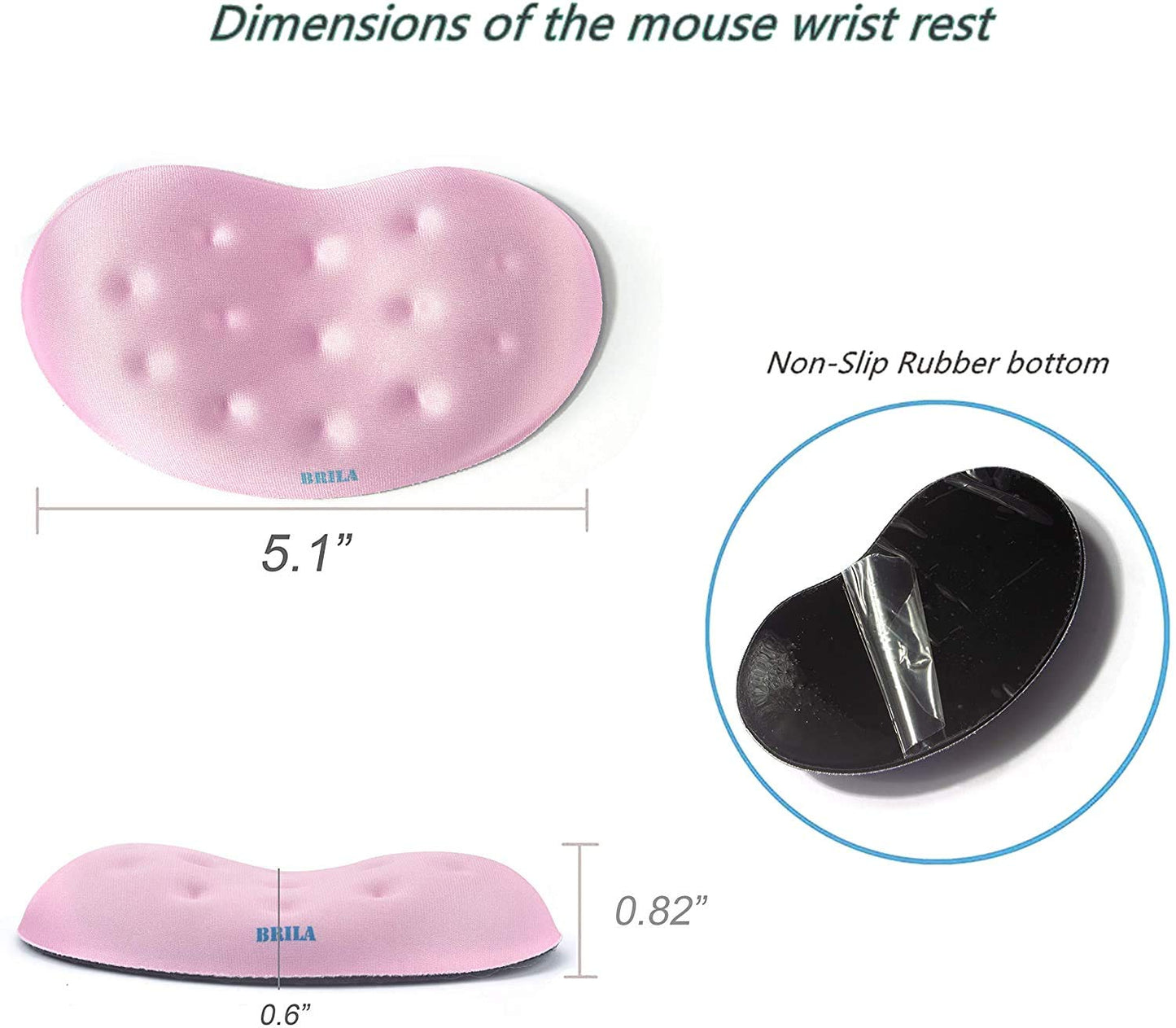 BRILA Memory Foam Mouse & Keyboard Wrist Rest Support Pad Cushion Set for Computer, Laptop, Office