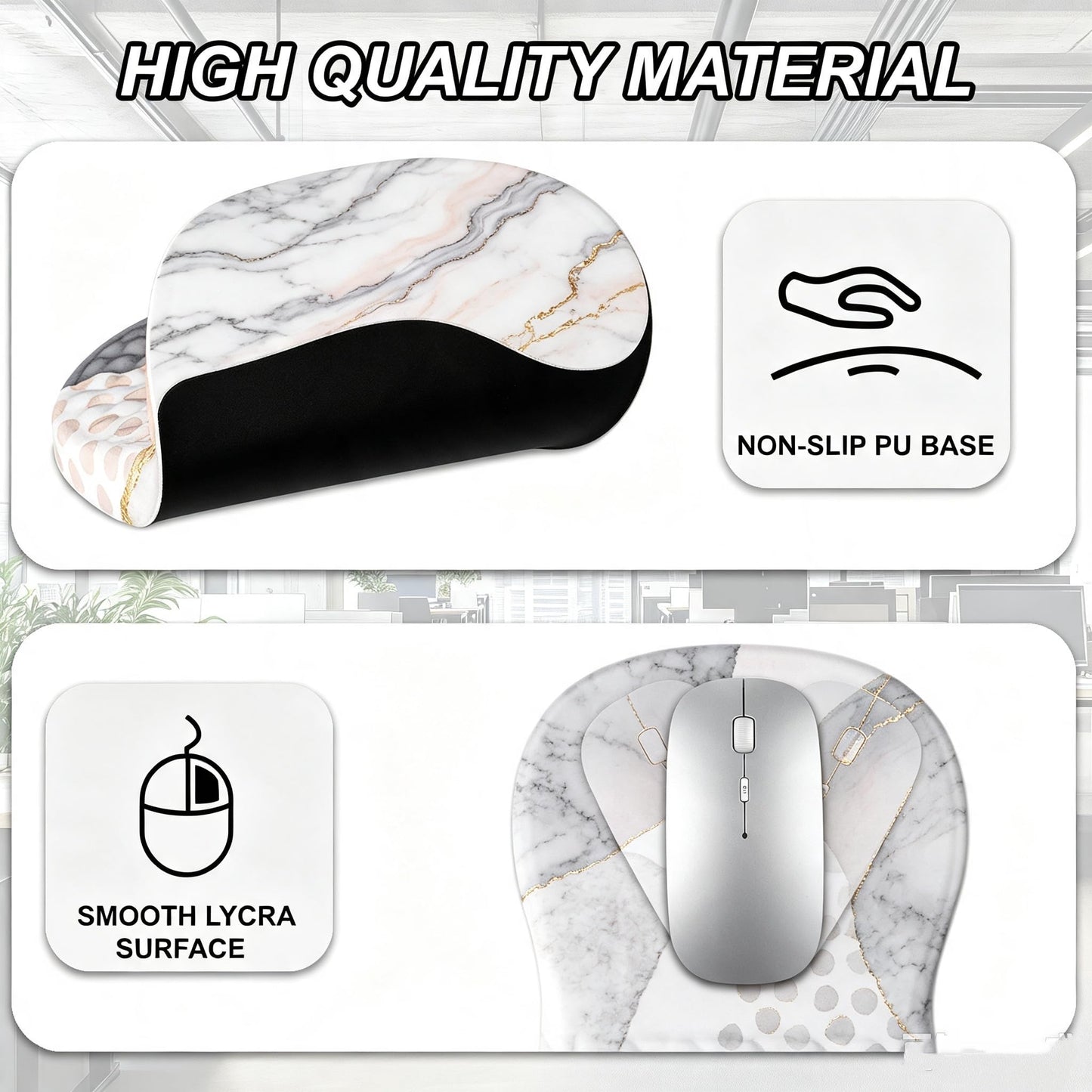 Ergonomic Mouse Pad Wrist Support and Keyboard Wrist Rest