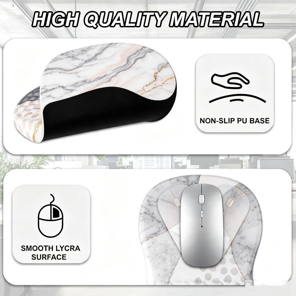 Ergonomic Mouse Pad Wrist Support and Keyboard Wrist Rest
