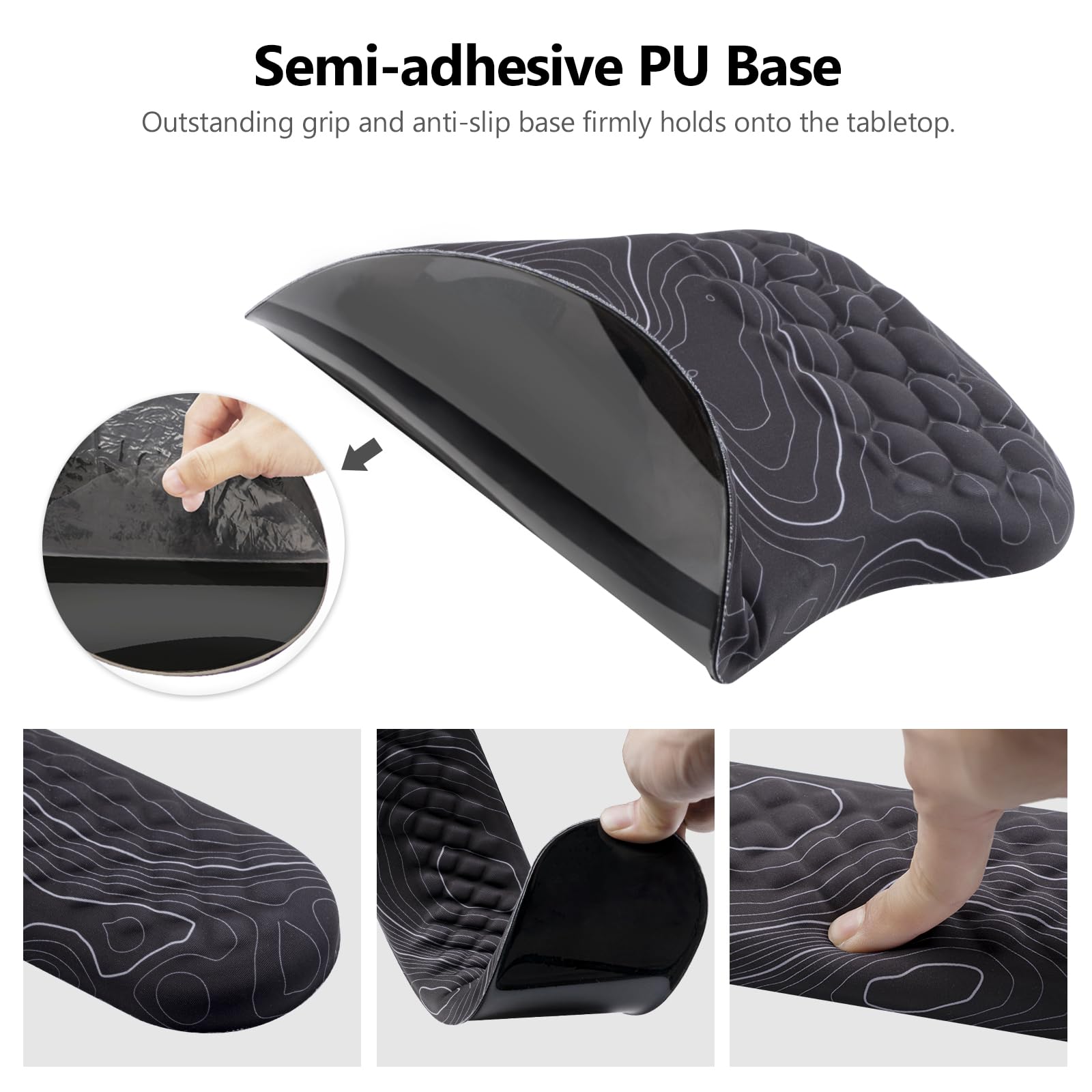 Mouse Pad Wrist Support, Laokiiy 2 in1 Keyboard Wrist Rest+ Ergonomic Mouse Pad, Non-Slip Wrist