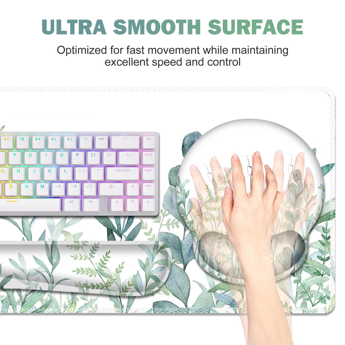 ToLuLu Desk Mat, XXL Large Mouse Pad Wrist Support Set，4 in1 Mousepad