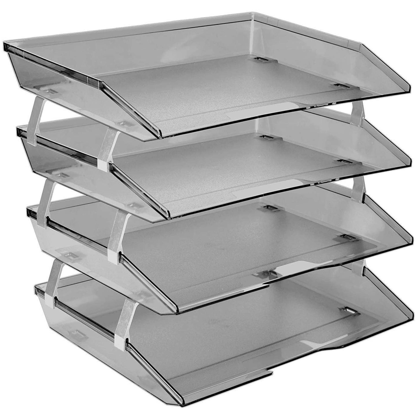 Acrimet Facility 4 Tier Letter Tray, Side Load, Letter Size/A4, Desktop File Organizer, Plastic
