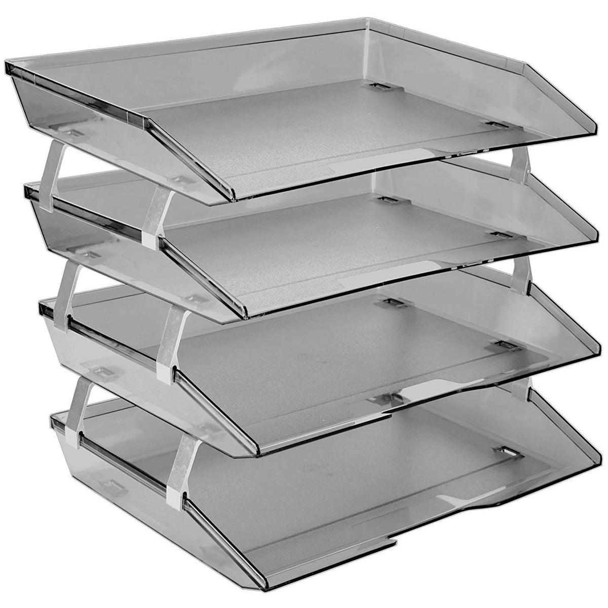Acrimet Facility 4 Tier Letter Tray, Side Load, Letter Size/A4, Desktop File Organizer, Plastic