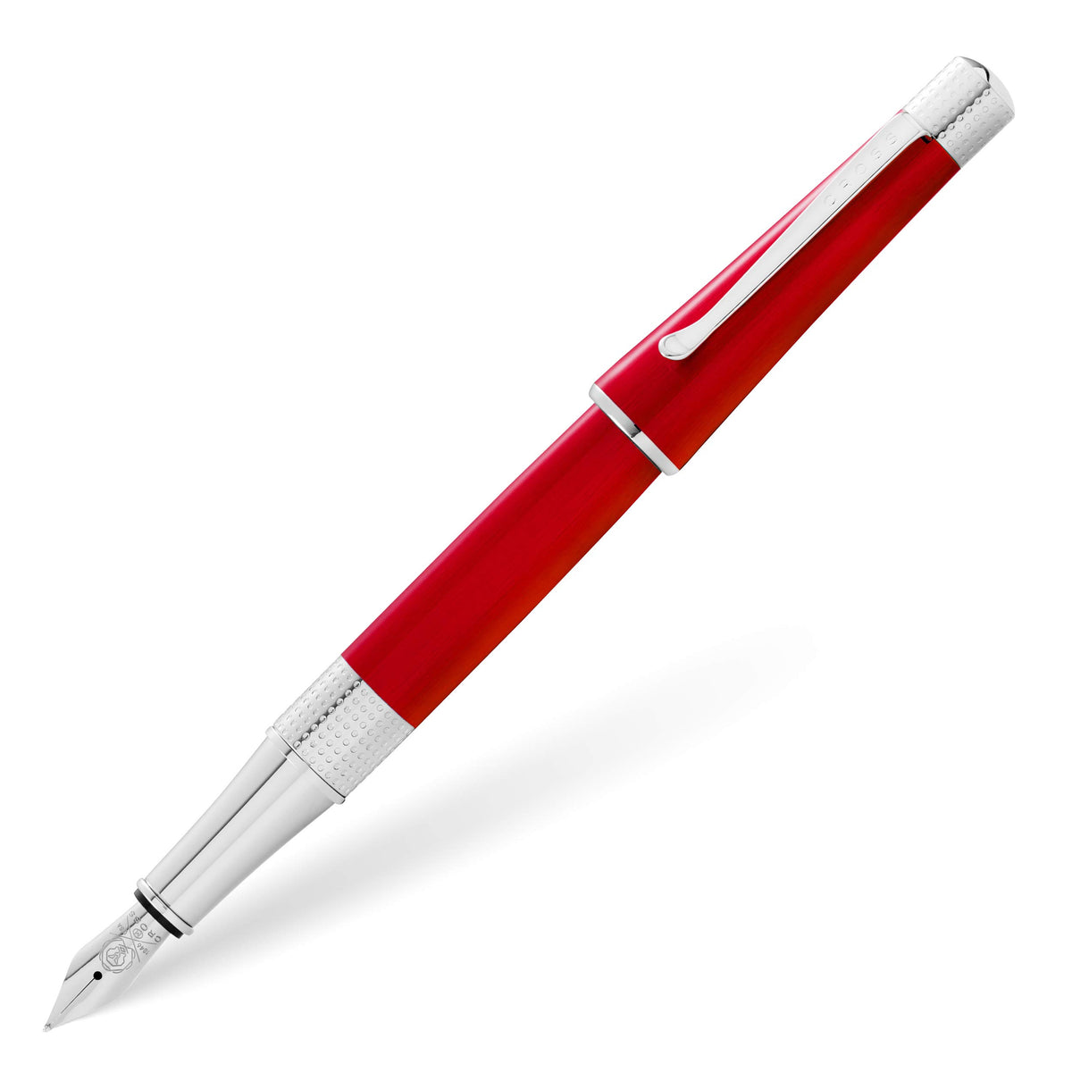 Cross Beverly Refillable Fountain Pen, Medium Nib, Includes Premium Gift Box - Translucent Red