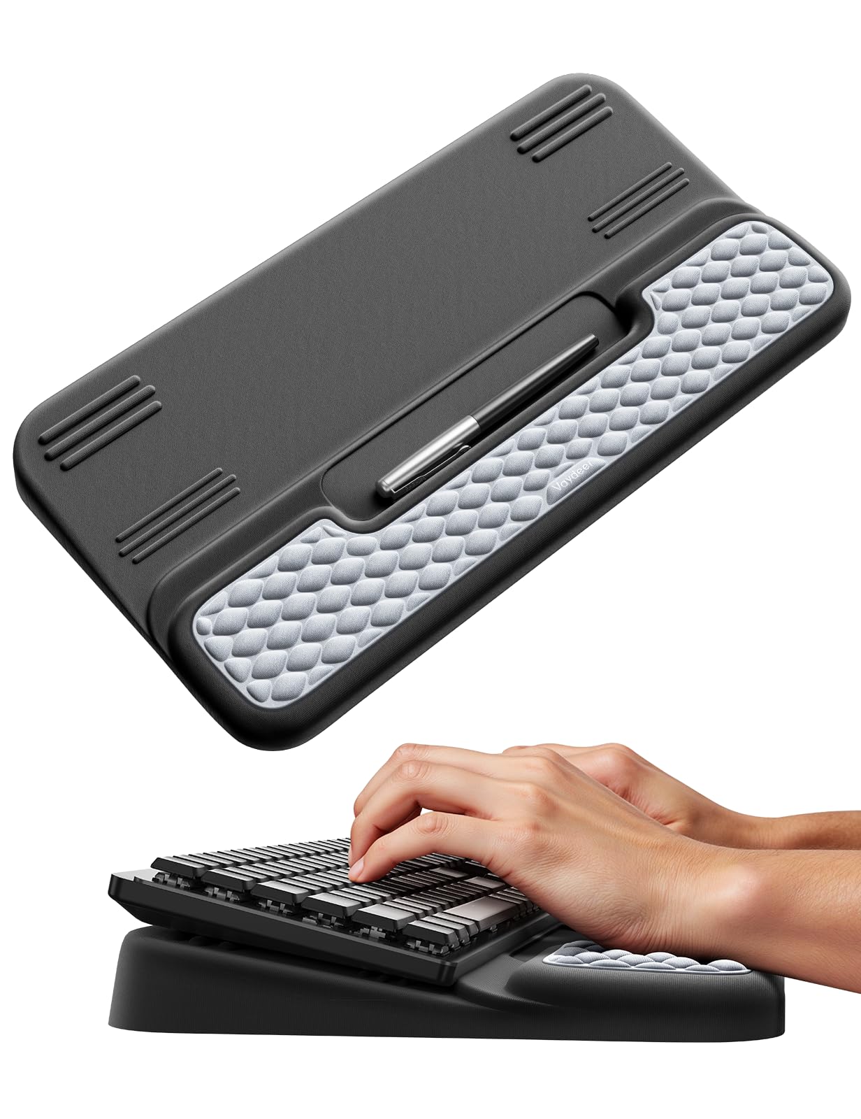 Vaydeer Wrist Rest with Keyboard Stand, Computer Wrist Support Pad, Ergonomic Keyboard Riser Holder