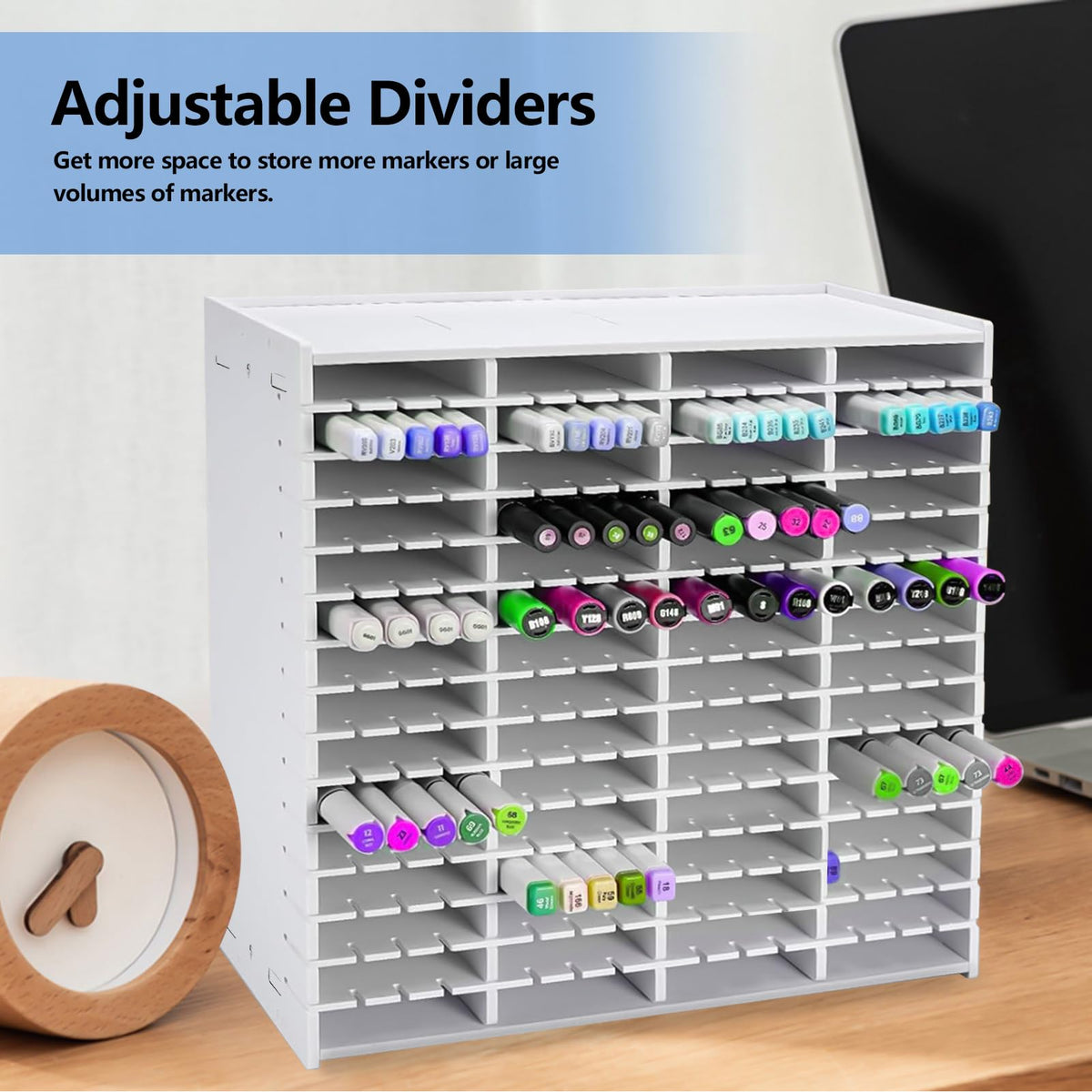 Yrangee Marker Organizer,240 Slots Marker Storage Organizer with Divider
