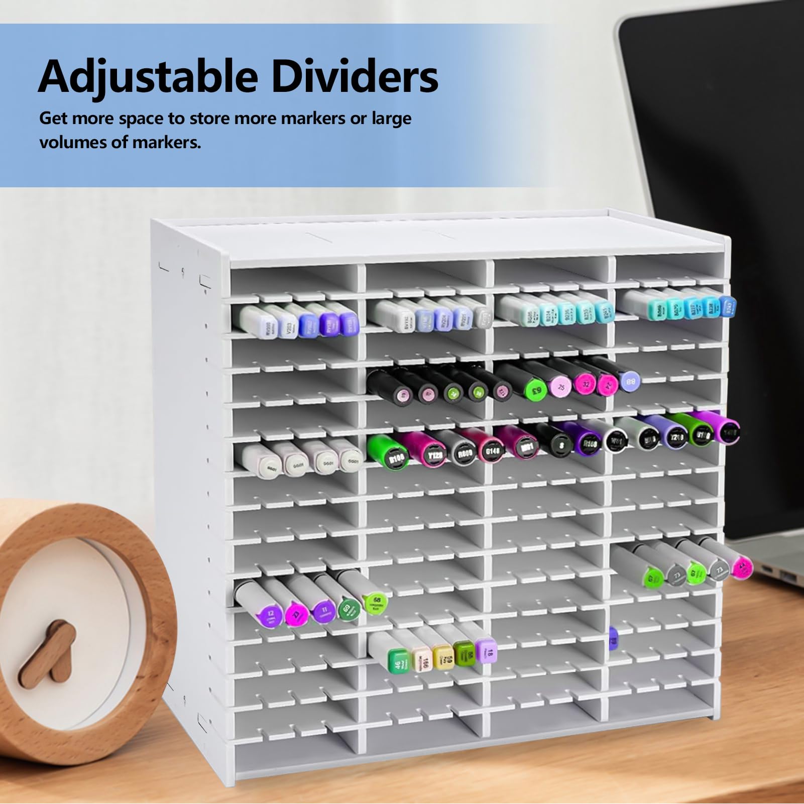 Yrangee Marker Organizer,240 Slots Marker Storage Organizer with Divider