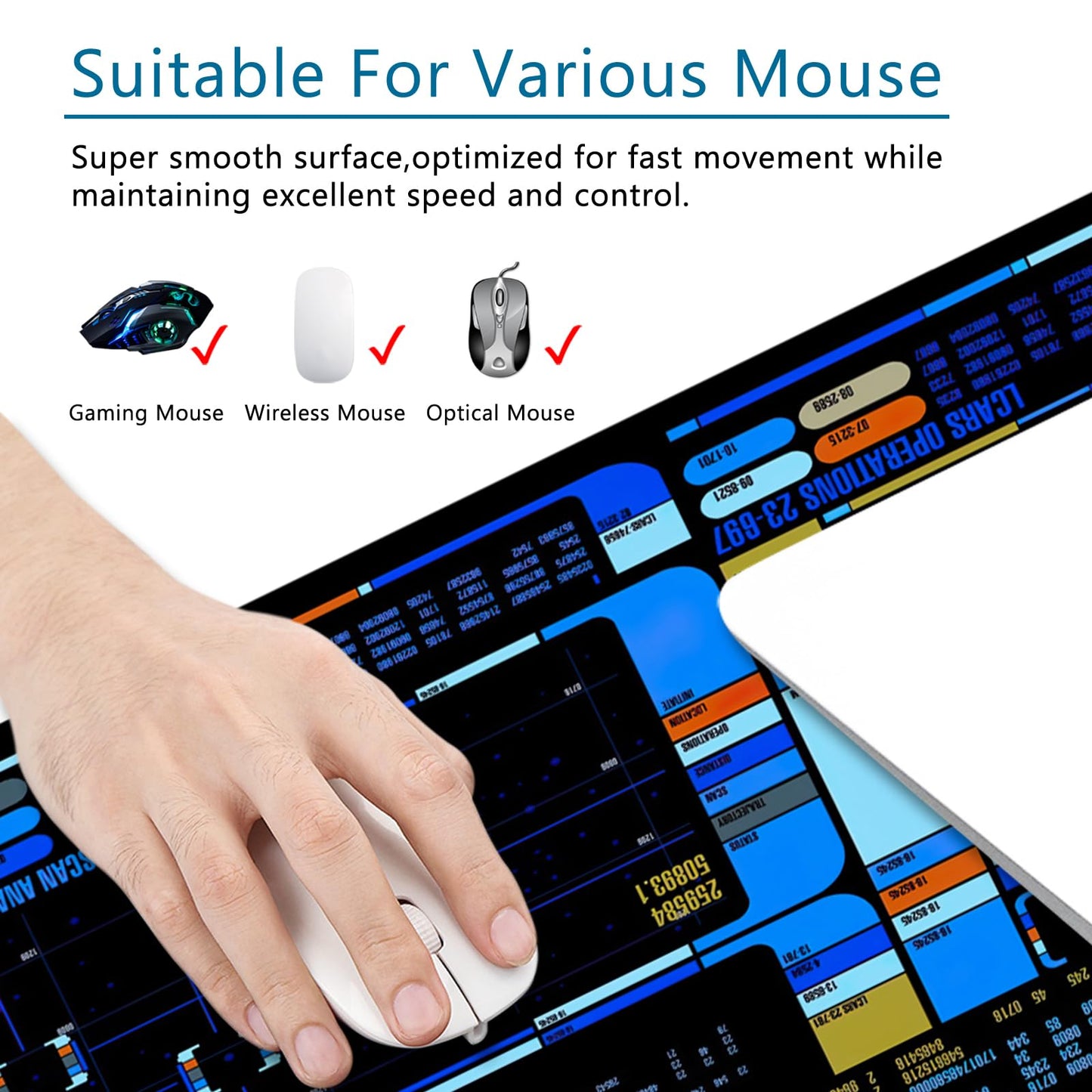 Spacecraft Dashboard Gaming Mouse Pad Large Mouse Pad Office Desk Accessories XL Desk Mat