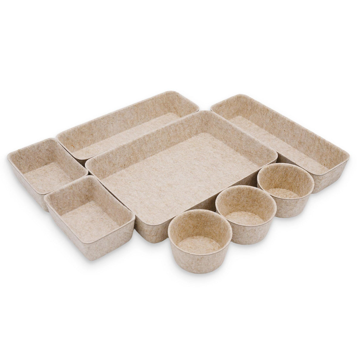Welaxy Office Desk Drawer Organizer Tray hygge aesthetics 8 pc bin Oatmeal