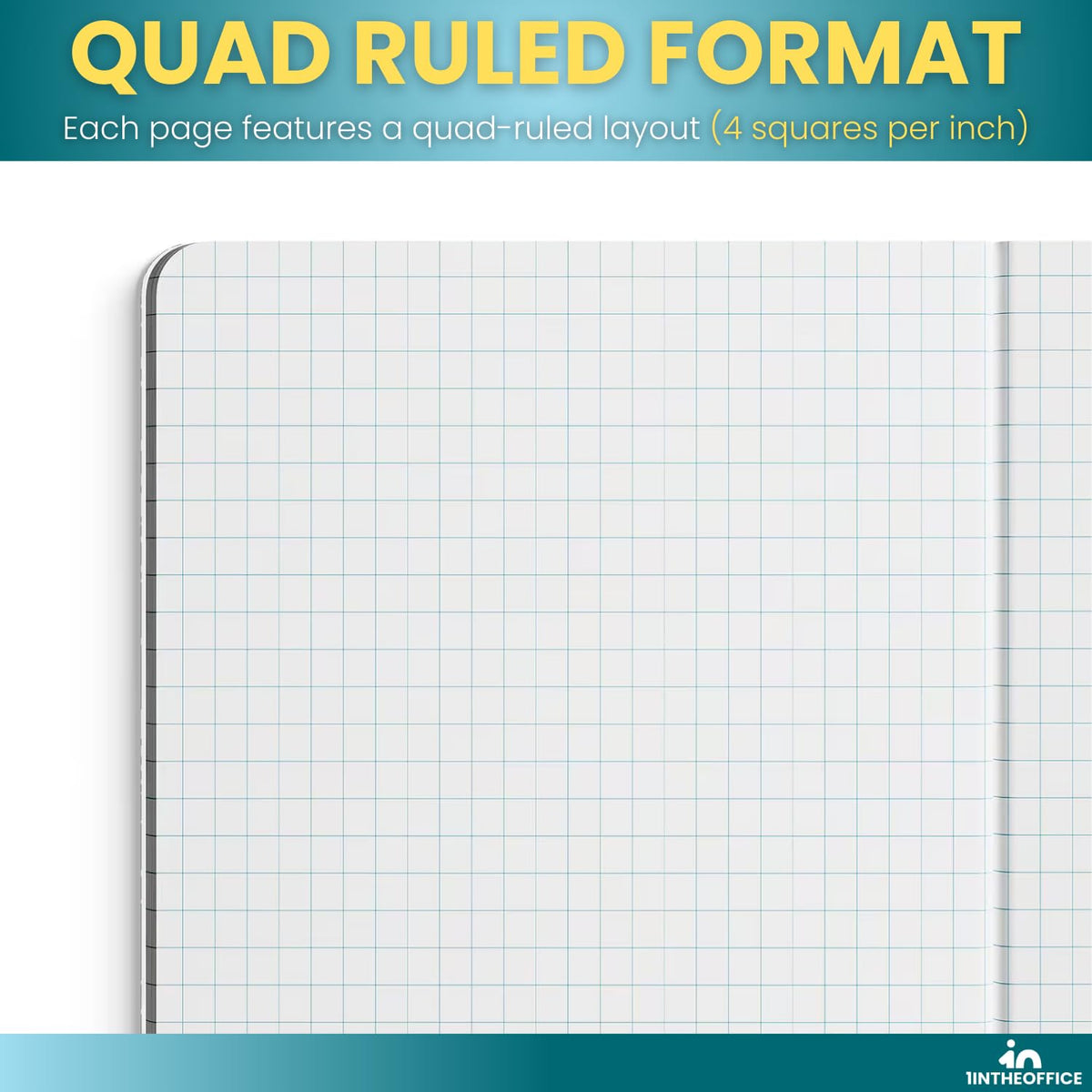1InTheOffice Graph Paper Composition Notebook, Graph Ruled notebook, Quad Ruled Composition