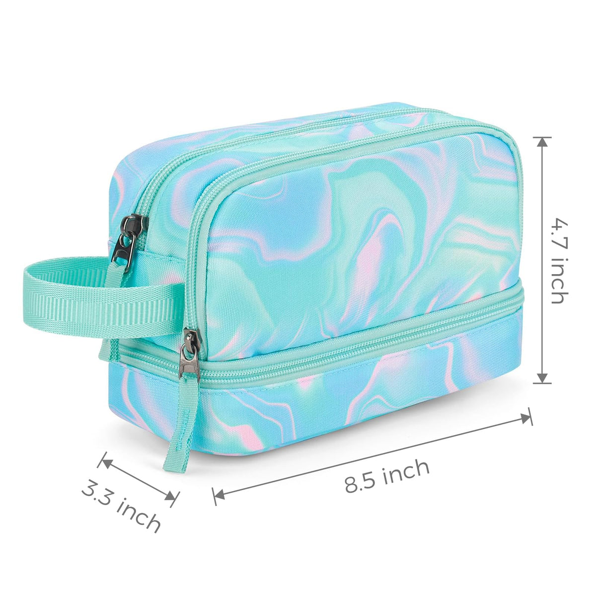 Choco Mocha Blue Pencil Case for Girls, Large Soft Zipper Pencil Pouch for Teen Girls, Pencil Bag