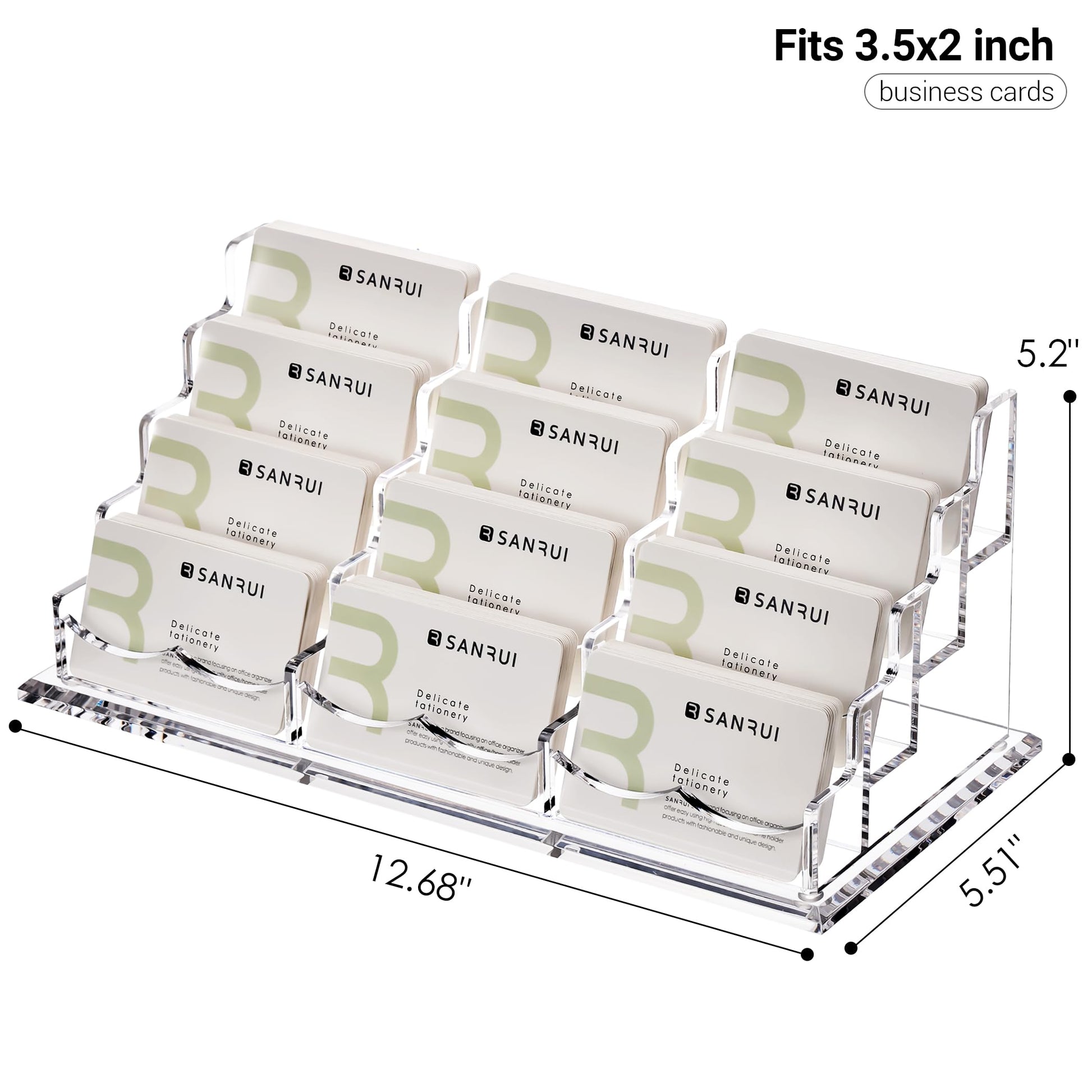 YUXUN Business Card Holder Display for Desk-12 Slots 4 Tier