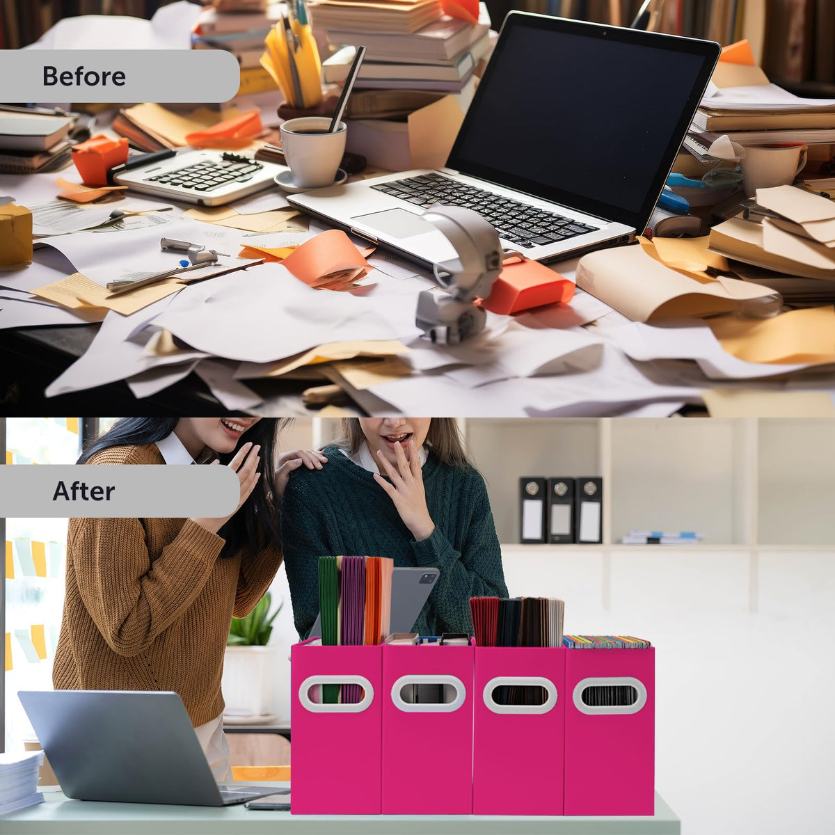Aosric Hanging File Organizer, Cardboard File Folder Organizer for Letter Size, Desk Documents