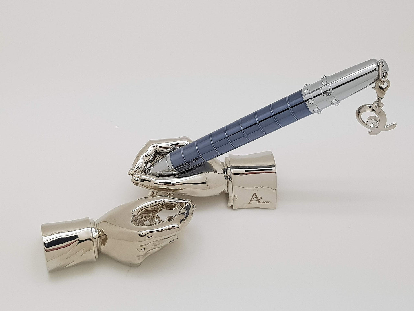 ACELY Executive solid heavy hand shape pen holder metal art craft paperweight for desktop organizer