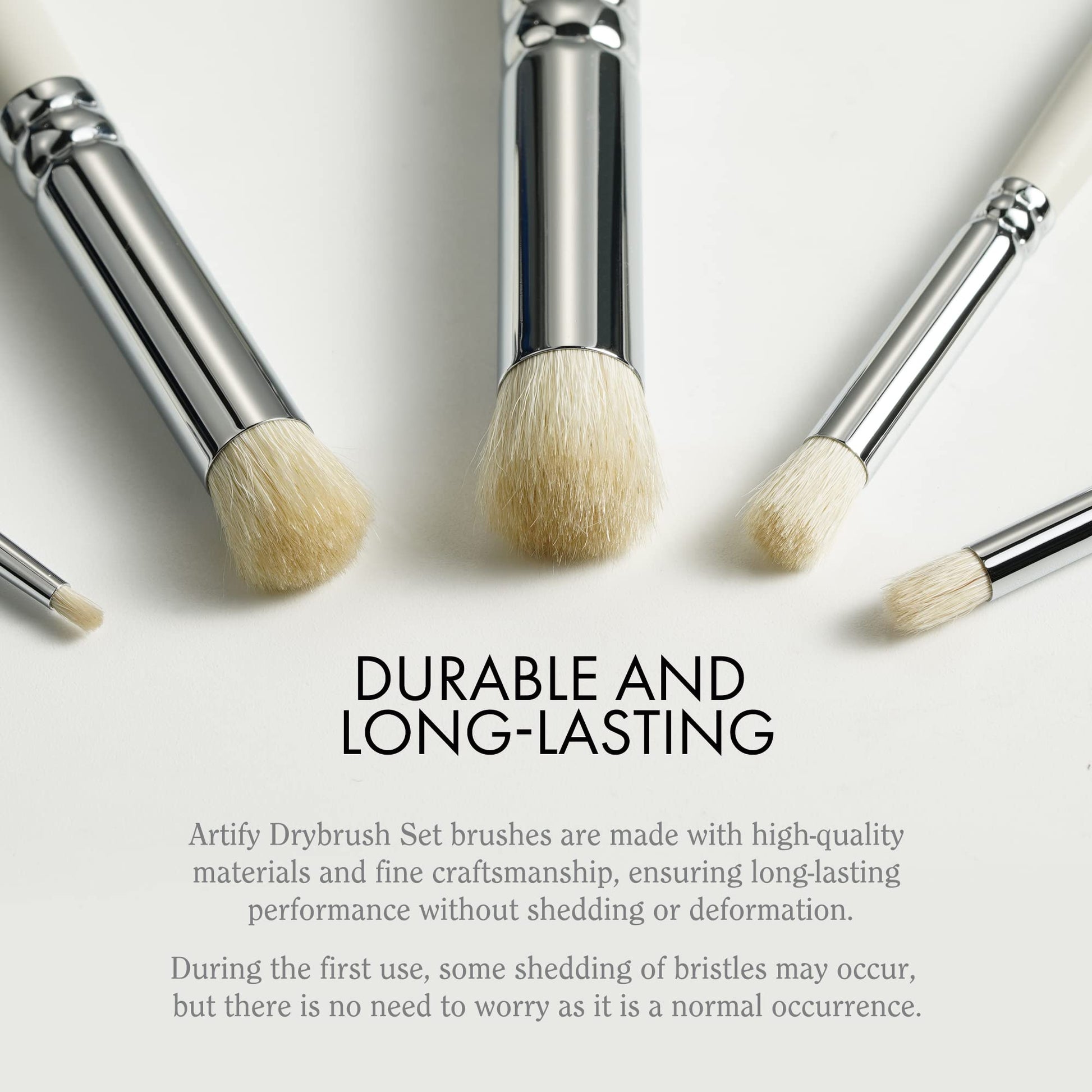 ARTIFY Drybrush Set with Dampening Pad and Brush Soap: 5 Sizes Professional-Grade Dry Brush for