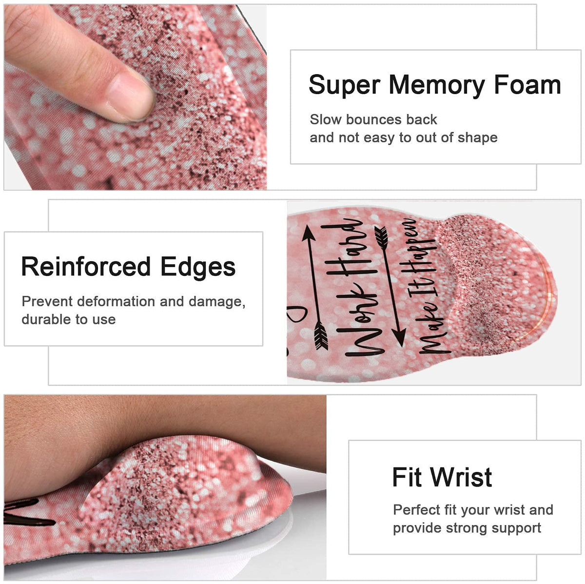Large Desk Mat, Mouse Pad with Wrist Support, Keyboard Wrist Rest Set