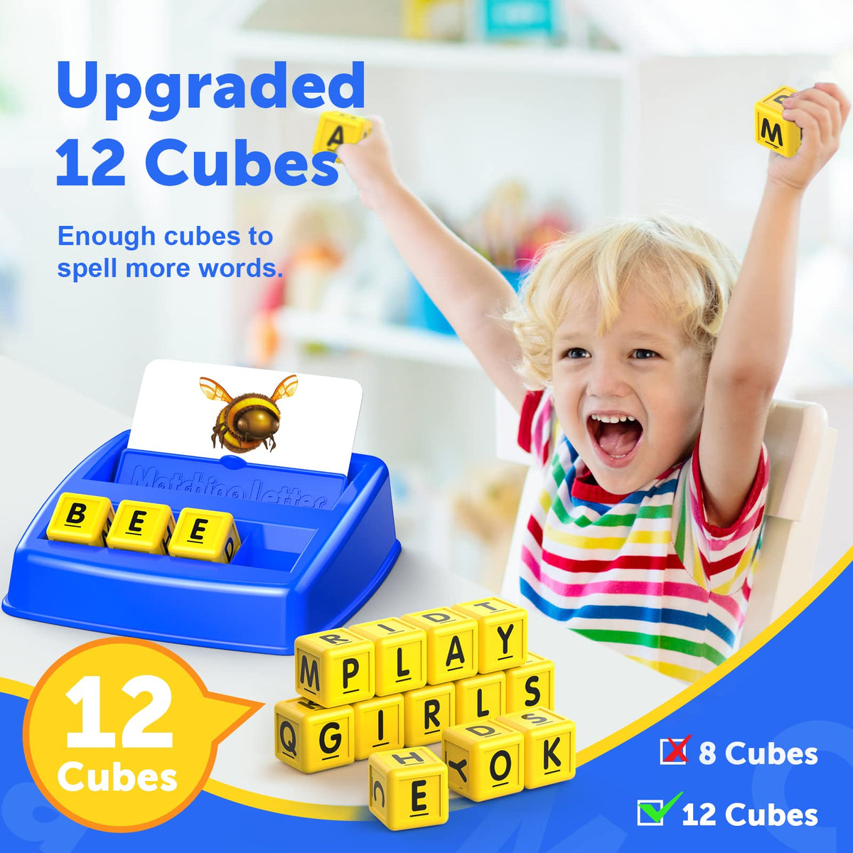 Learning Games for Kids Ages 3-8, Matching Letter Game for Kids Toys Ages 3-8 Educational Toys for