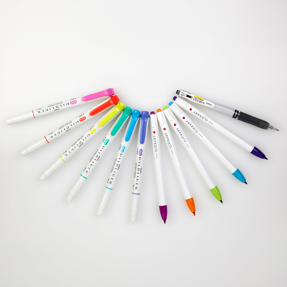 Zebra Pen Notetaking Set, MILDLINER, CLiCKART & SARASA, Assorted, 12-Pack
