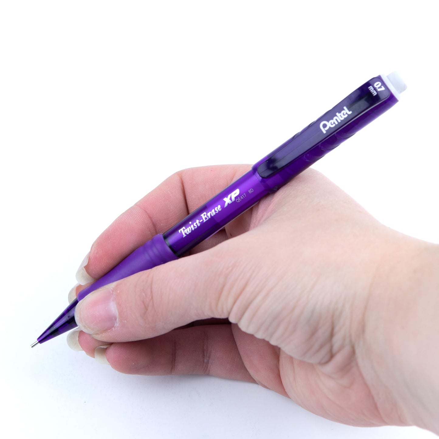 Pentel Twist Erase EXPRESS Automatic Pencil, 0.7mm Lead Size, Violet Barrel, Box of 12 (QE417V)