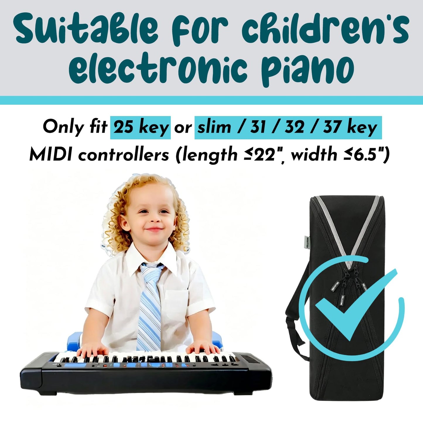 GETTOONE Electronic Keyboard Bag Piano Dust Cover Bag with Adjustable Straps Easy to Carry (22 *