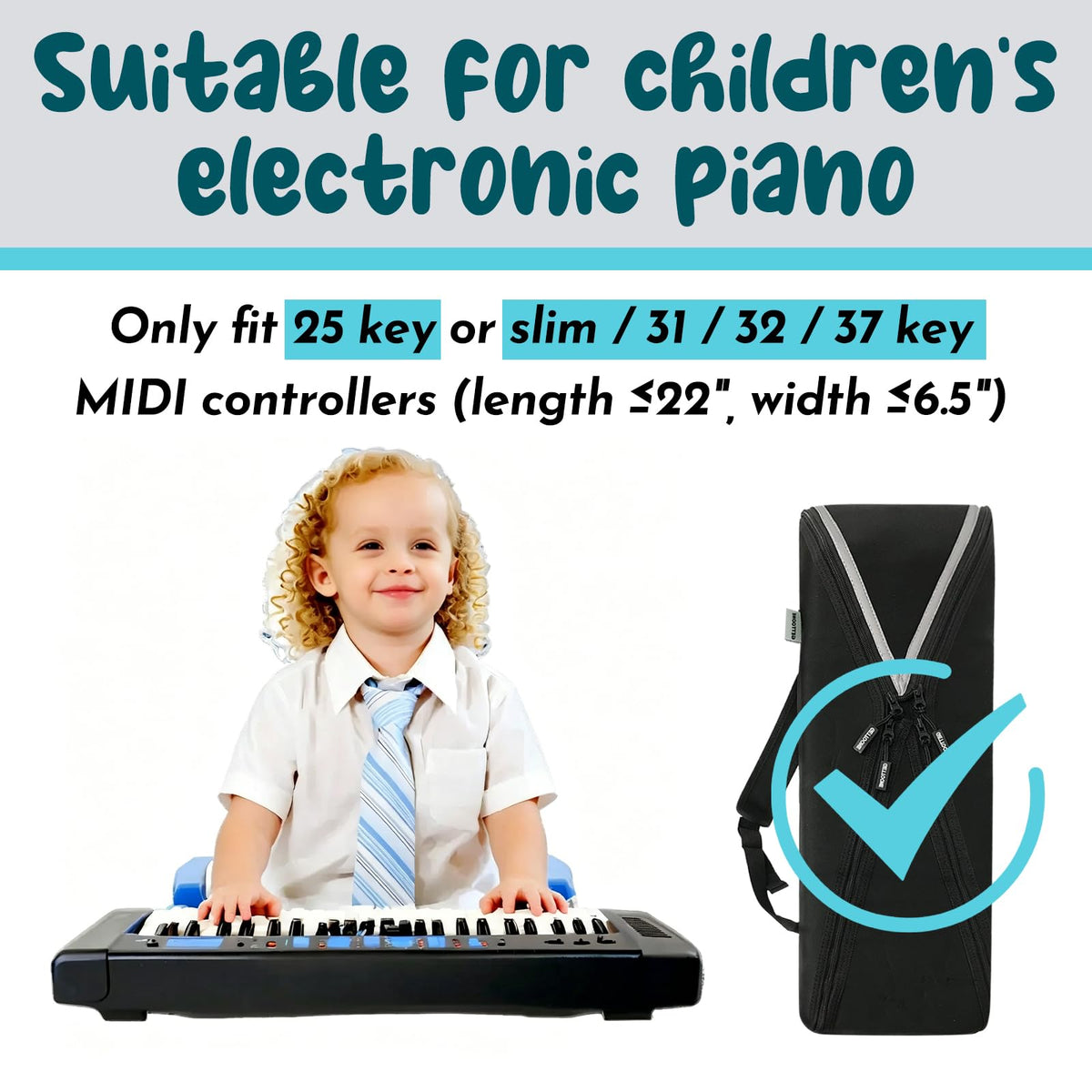GETTOONE Electronic Keyboard Bag Piano Dust Cover Bag with Adjustable Straps Easy to Carry (22 *