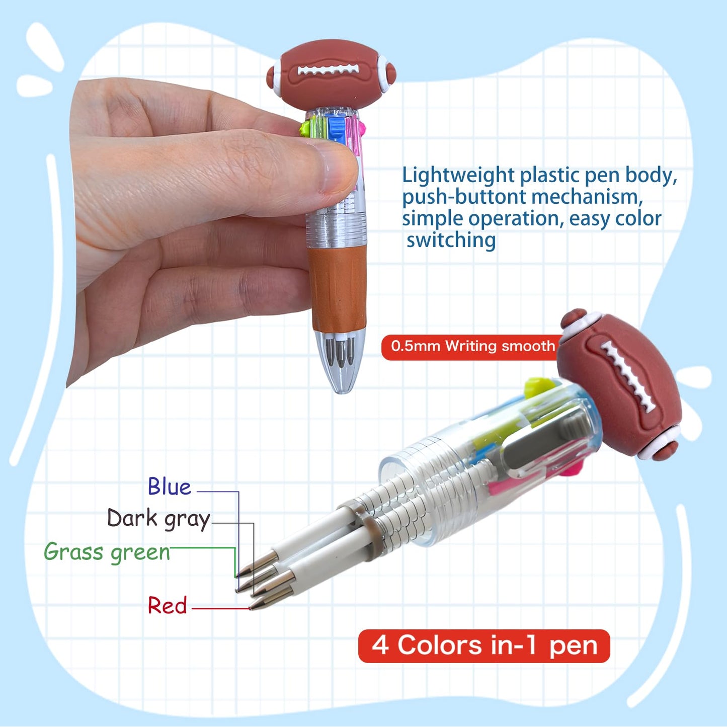 TOEMUR 100 PCS Multicolor Pen Set – 50 Cute Pens Bulk with 50 Pen Bags, Fun Pens for Party Favors