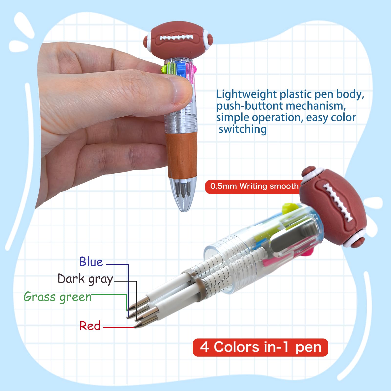 TOEMUR 100 PCS Multicolor Pen Set – 50 Cute Pens Bulk with 50 Pen Bags, Fun Pens for Party Favors