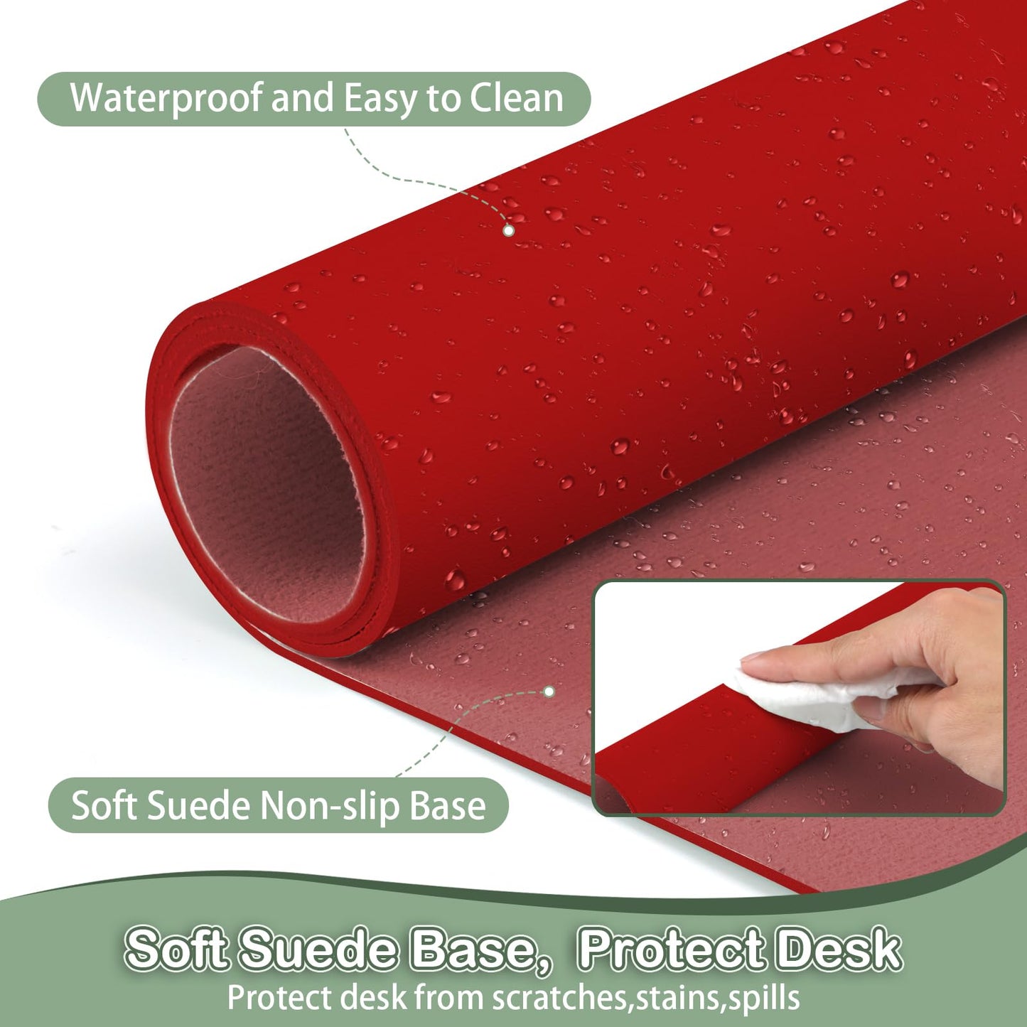 Boutilon Leather Desk Pad Protector,Non-Slip Mouse Pad,Laptop Desk Pad,Office Mouse Mat,Waterproof