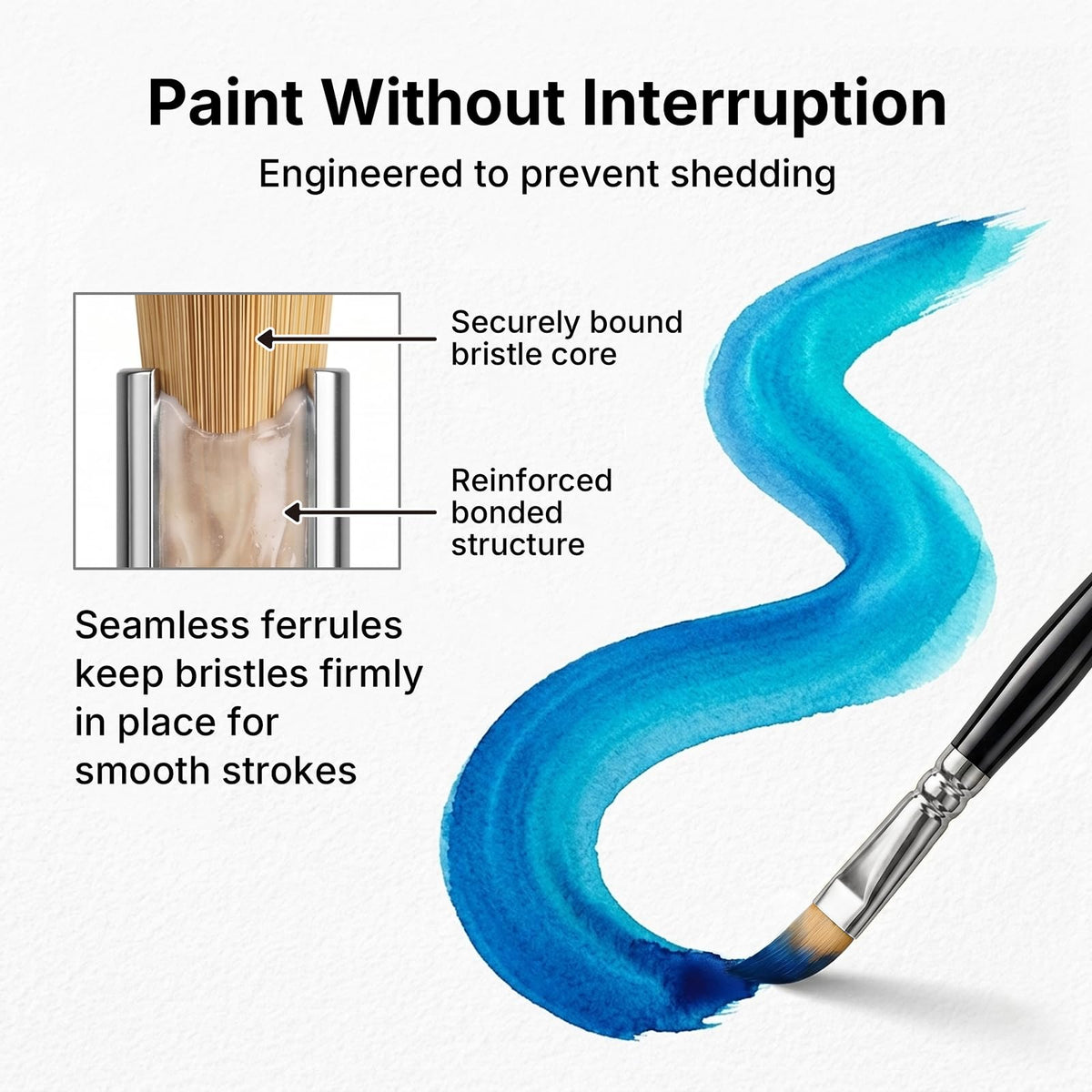 Nicpro 30pcs Paint Brush Set, Professional Paintbrushes with Paint Spatula and Cloth Roll, Craft