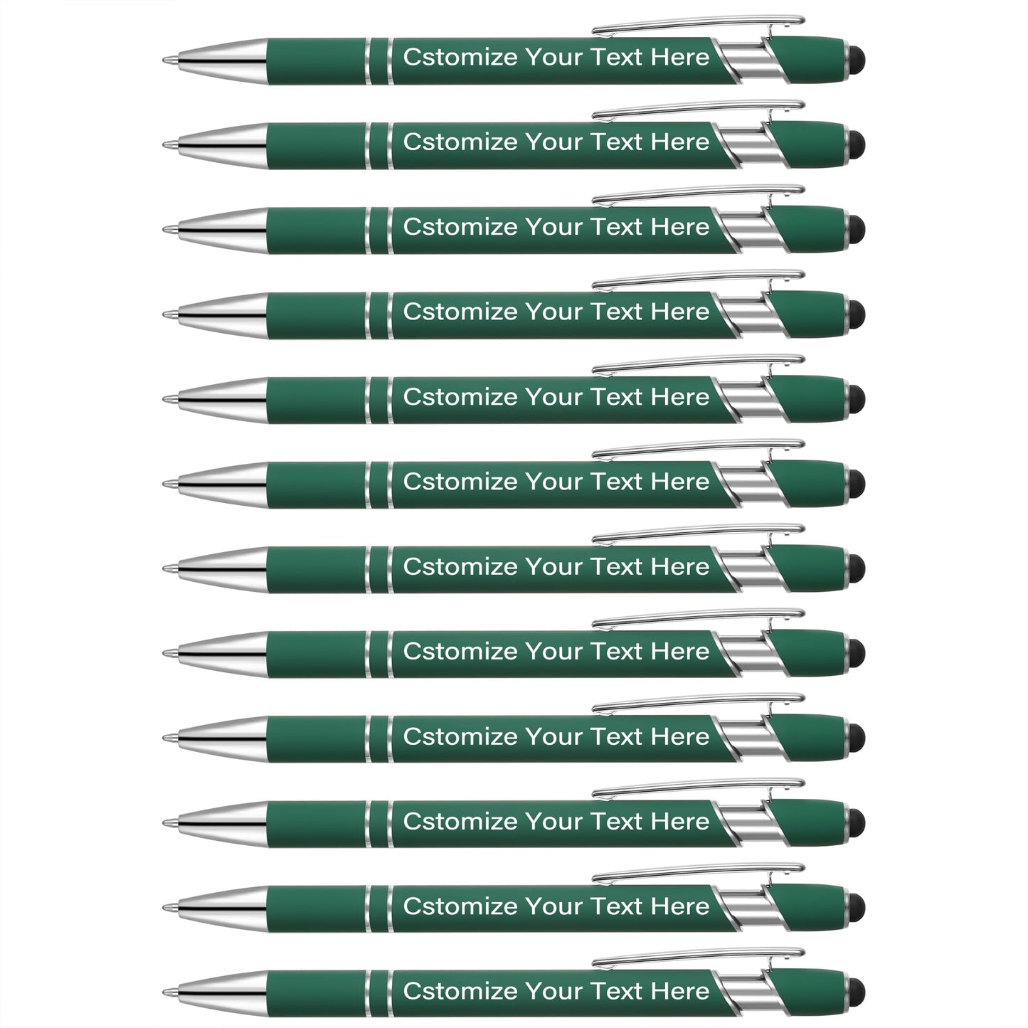 Kingluu 36 Pcs Personalized Ballpoint Pens with Stylus,Smooth Writing,Black Ink Custom Pens with