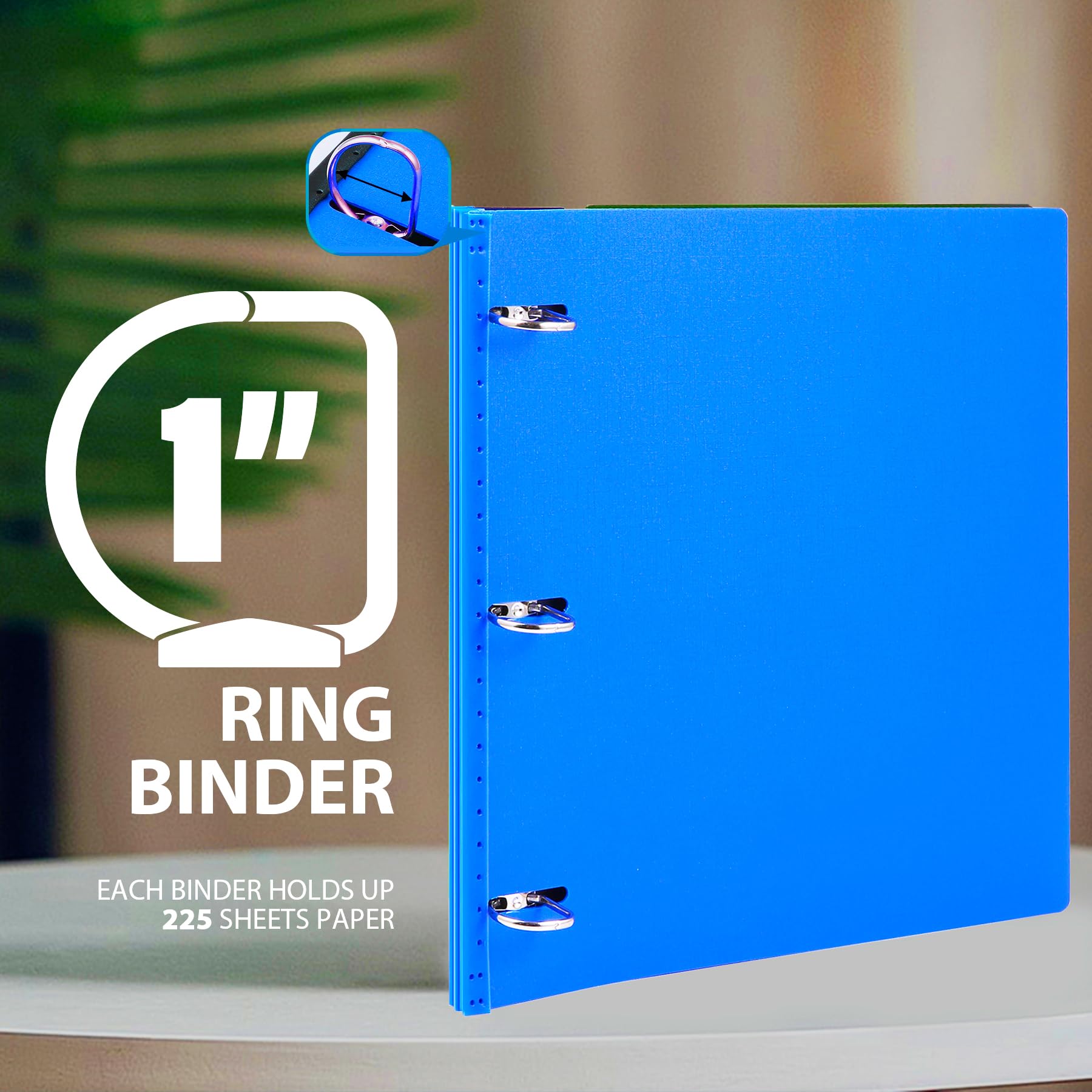 WOT I 12-Pack 1 Inch Telescoping 3 Ring Binder, Expandable Flexible Binder - Patented Design for