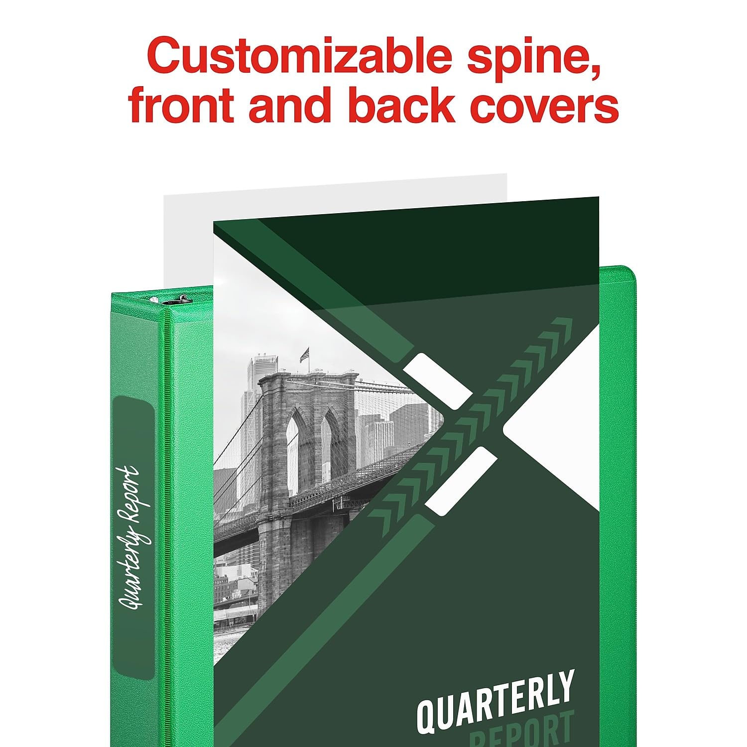 Staples Standard View Binder, 1.5-Inch Round Ring, Green, 300 Sheets