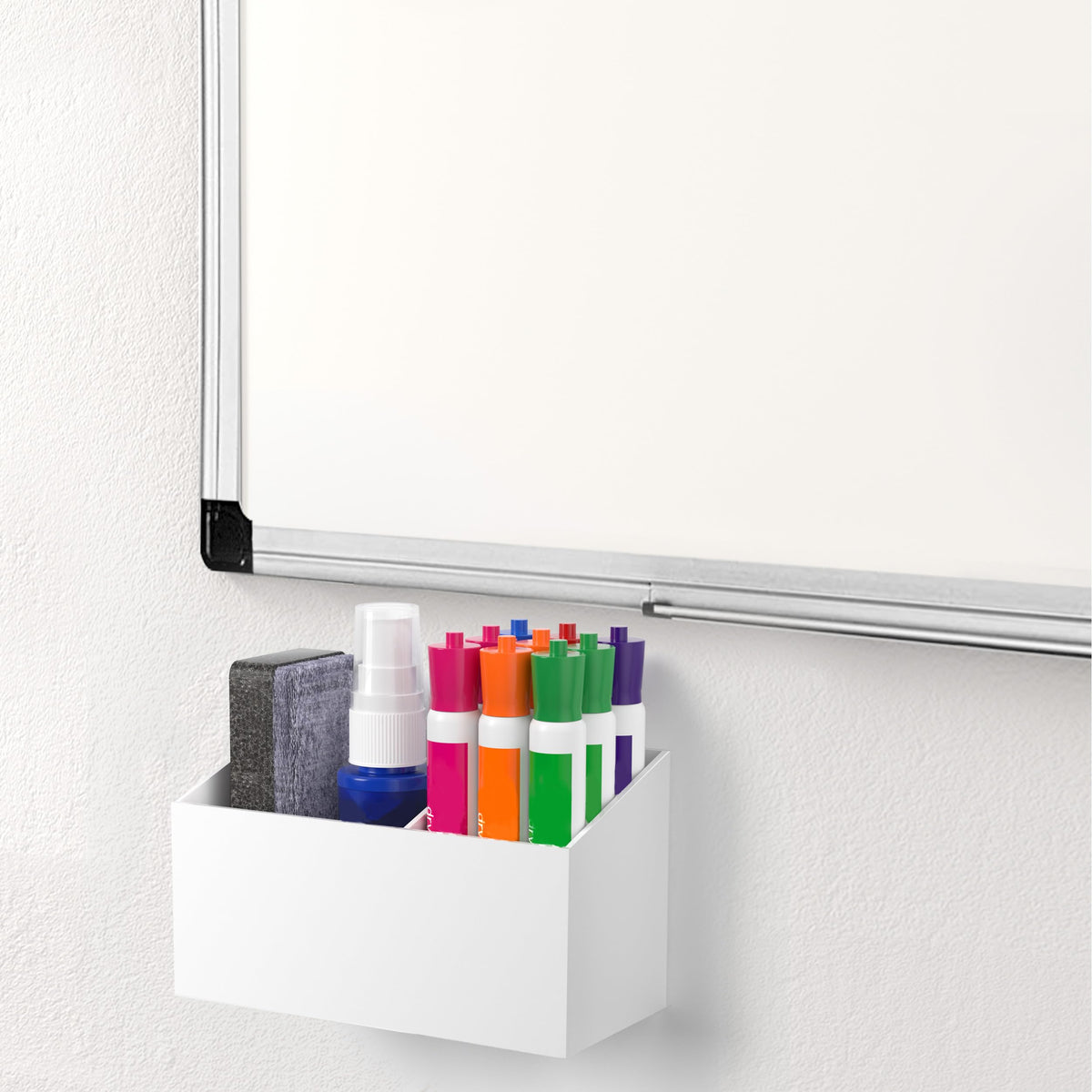 HBlife Magnetic Dry Erase Marker Holder for Whiteboard, Wall Mount, White