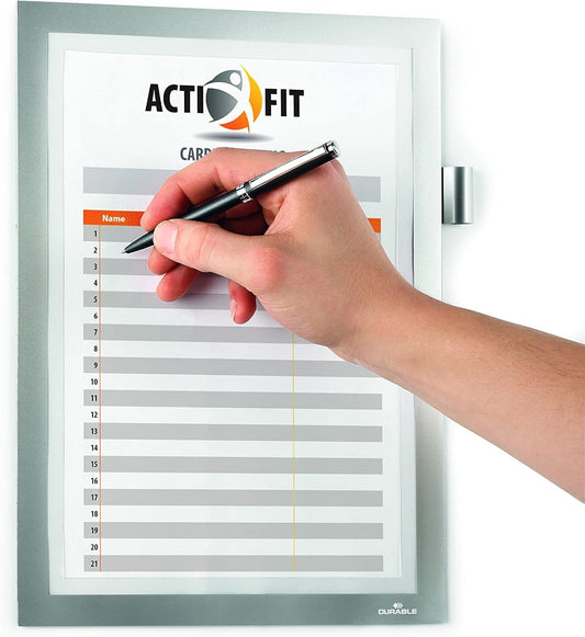 Durable Magnetic Frame Duraframe Note A4, Silver, Self-Adhesive