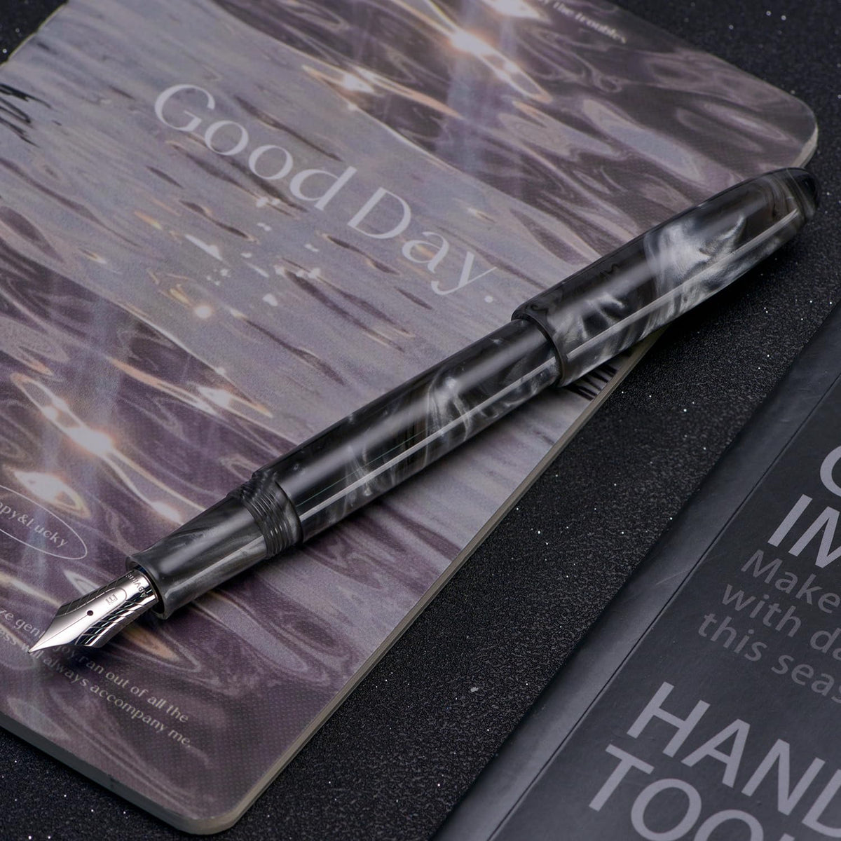 Asvine C80 Fountain Pen #8 Fine Nib Large Handcraft Pen with Converter Pen Case Collection Set