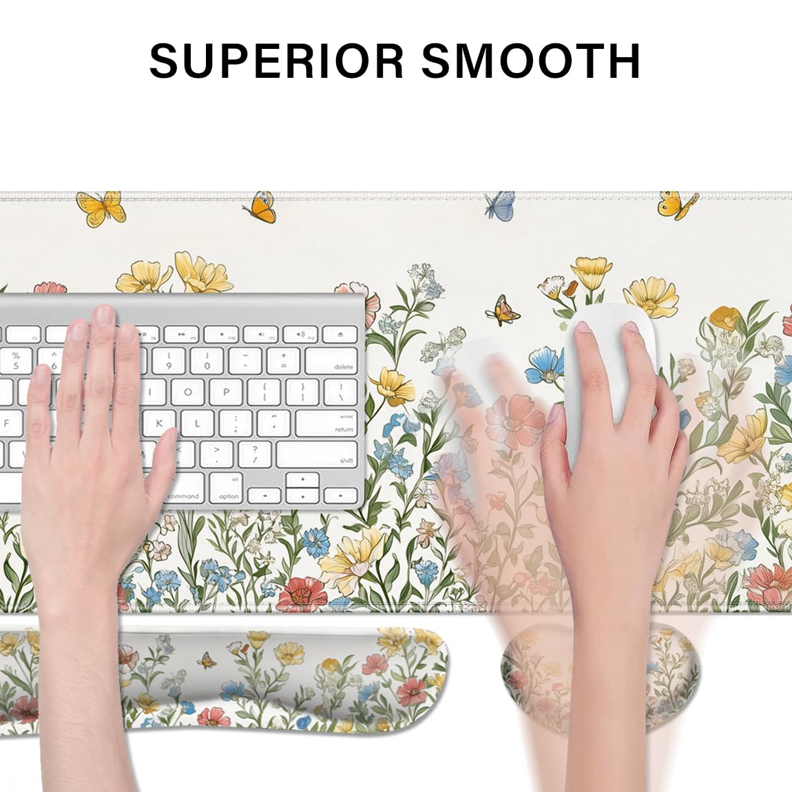 Desk Pad and Keyboard Wrist Rest, Large Mouse Pad + Keyboard Pad+Mouse Wrist Support, Non-Slip Desk