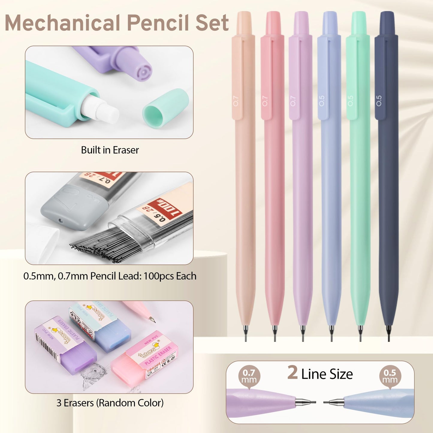 DazSpirit 62PCS Aesthetic Stationery Set with Foldable Pencil Case, Pink