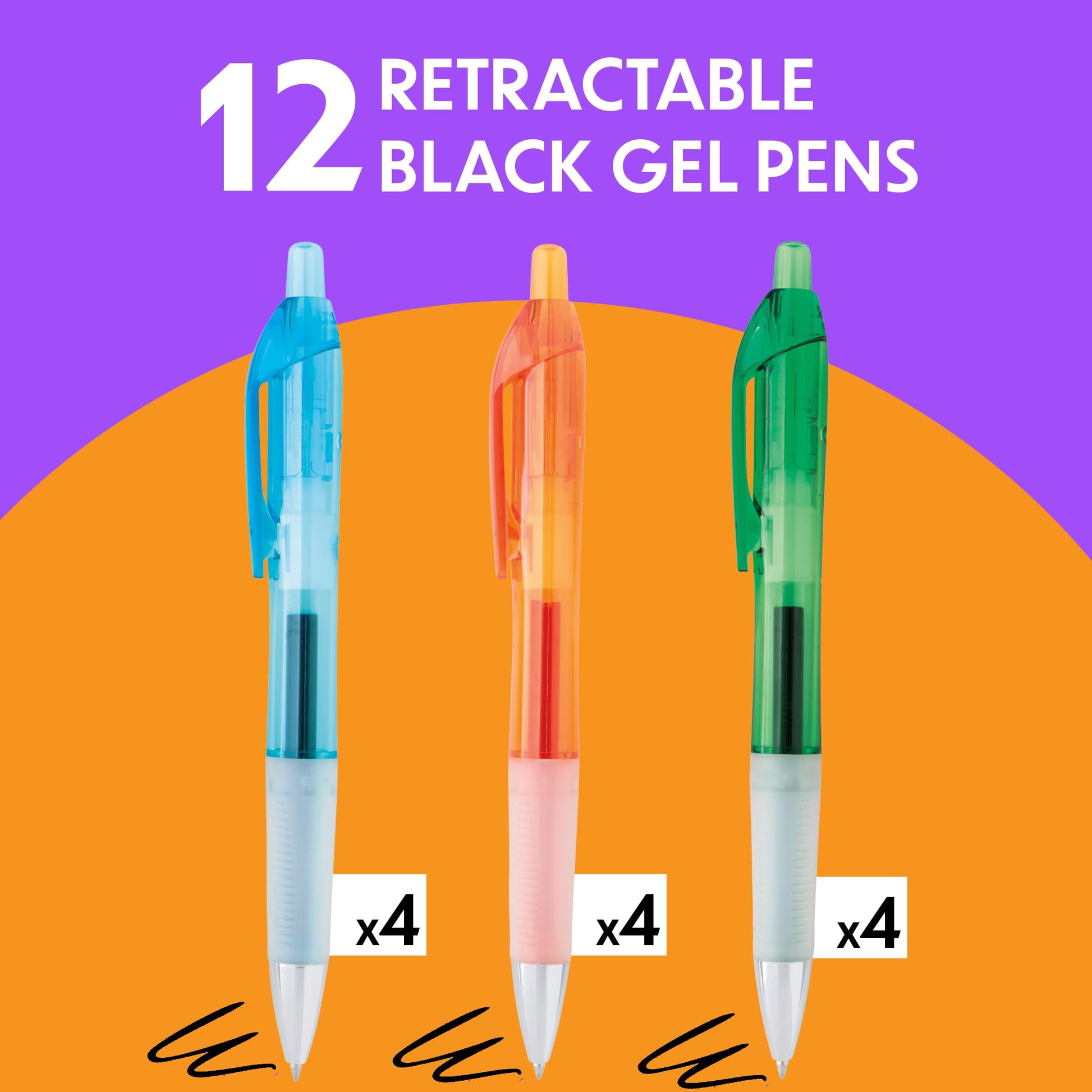 BIC Intensity Clic Black Gel Pens, Medium Point, 0.7mm, 12-Count Pack