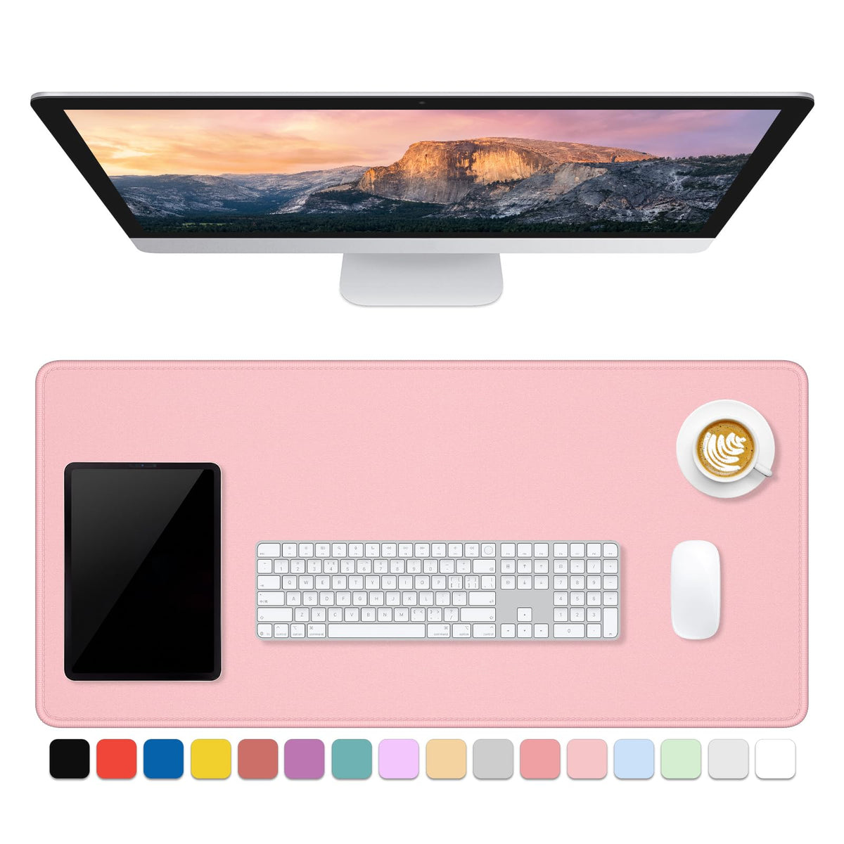 Dapesuom Large Gaming Mouse Pad, Extended Mouse Mat with Stitched Edges, Full Size Keyboard Pad