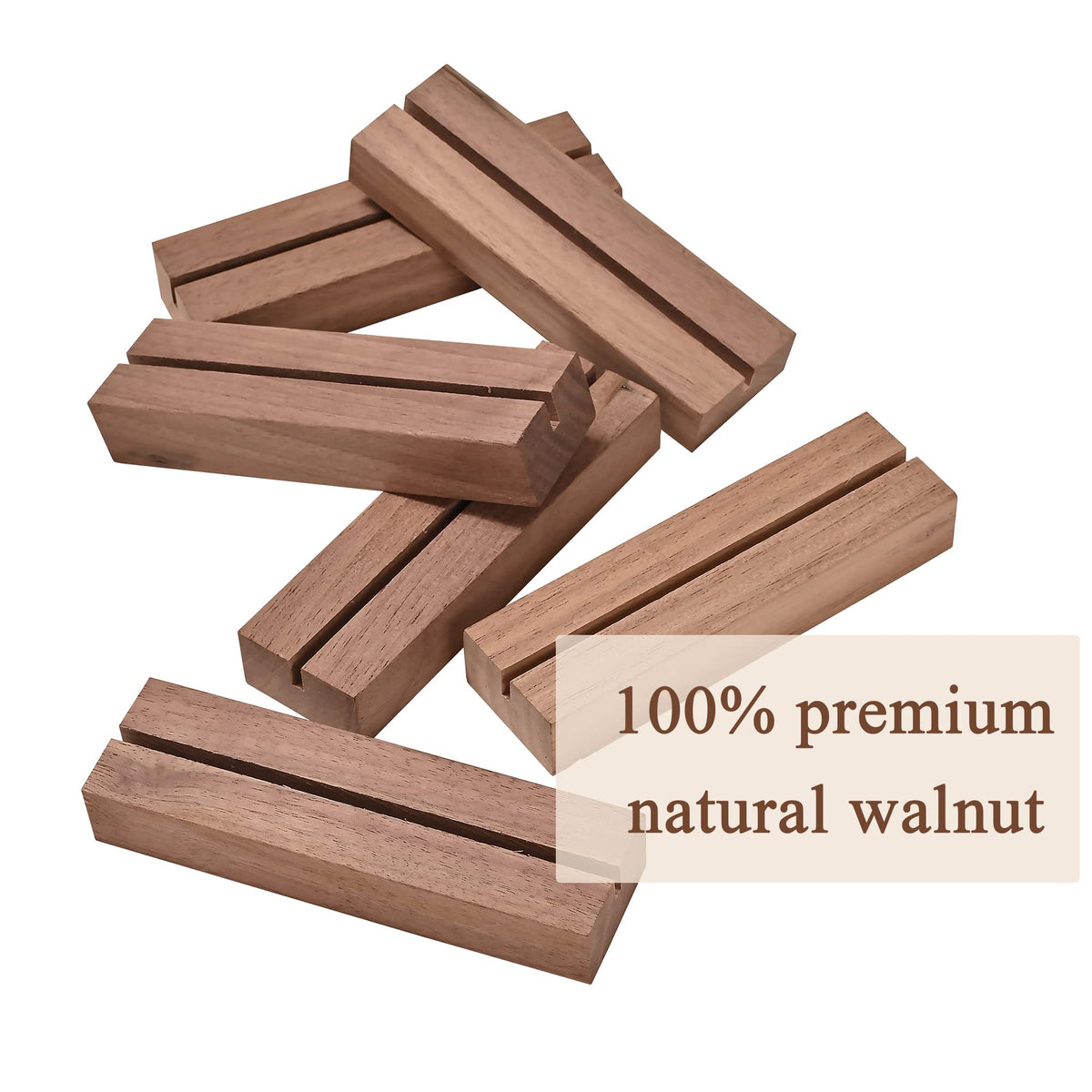 WILLOWDALE 12Pcs Walnut Place Card Holders for Table, Table Number Holders