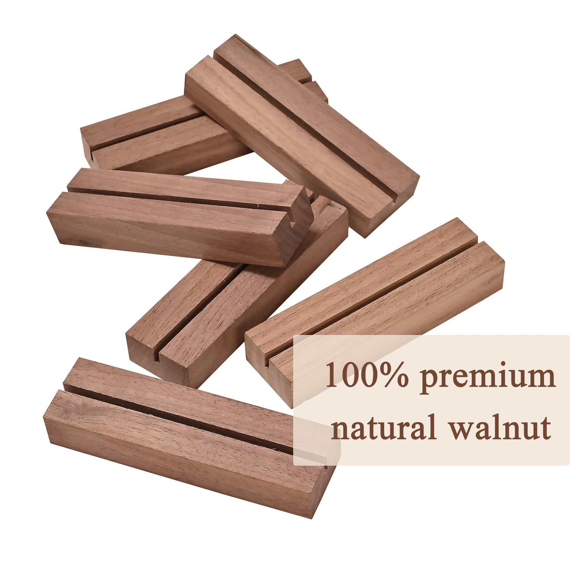 WILLOWDALE 12Pcs Walnut Place Card Holders for Table, Table Number Holders
