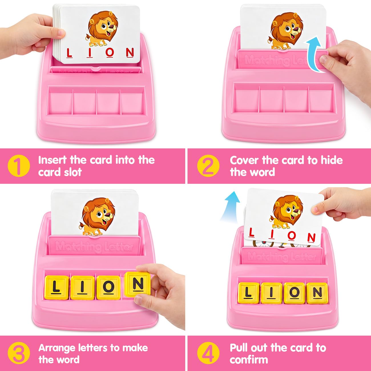 NARRIO Educational Toys for 3 4 5 Year Old Girl, Matching Letter Game Puzzles for Kids Ages 4-6