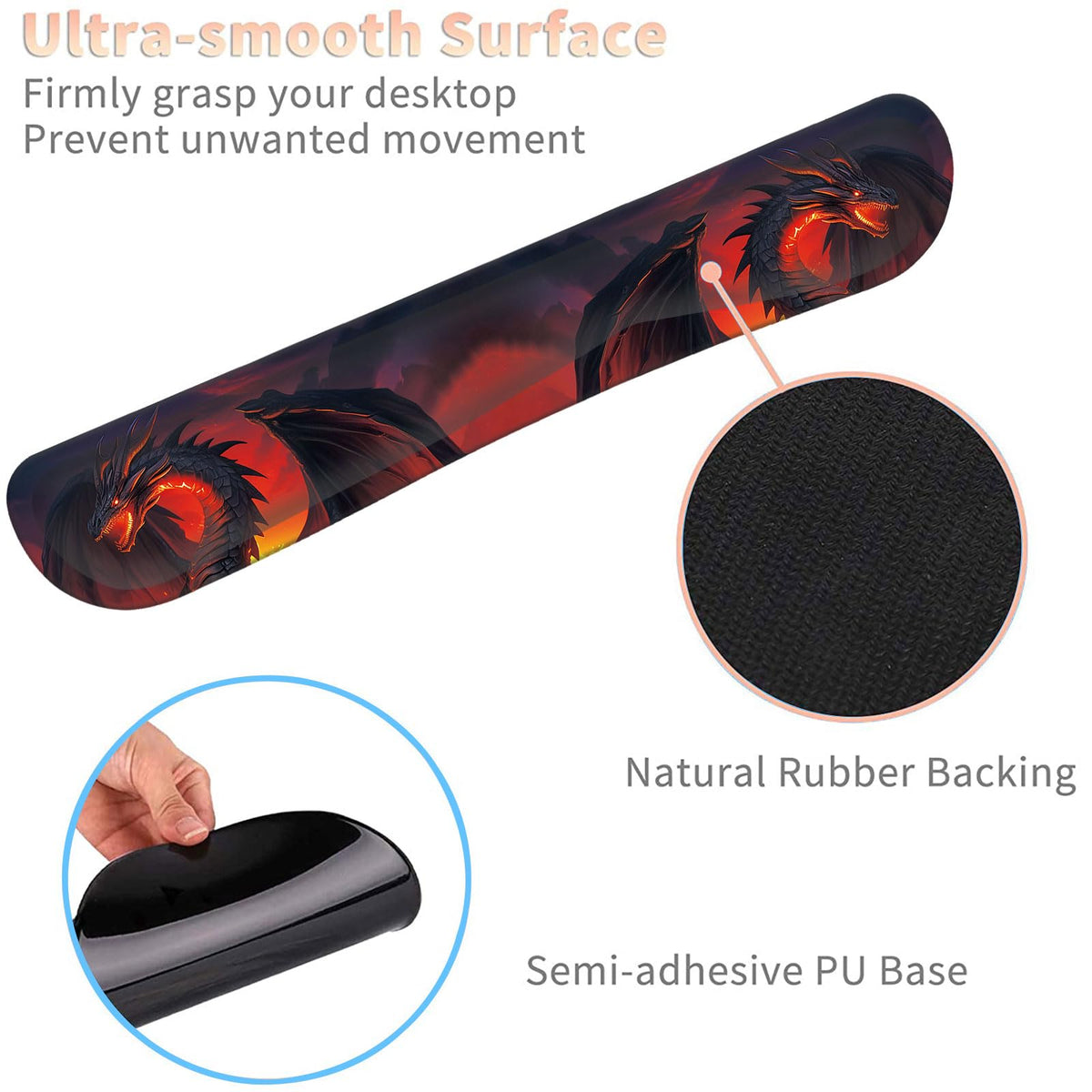 Keyboard Wrist Rest and Mouse Pad Wrist Support Set with Coasters,Ergonomic Gaming Mousepad for