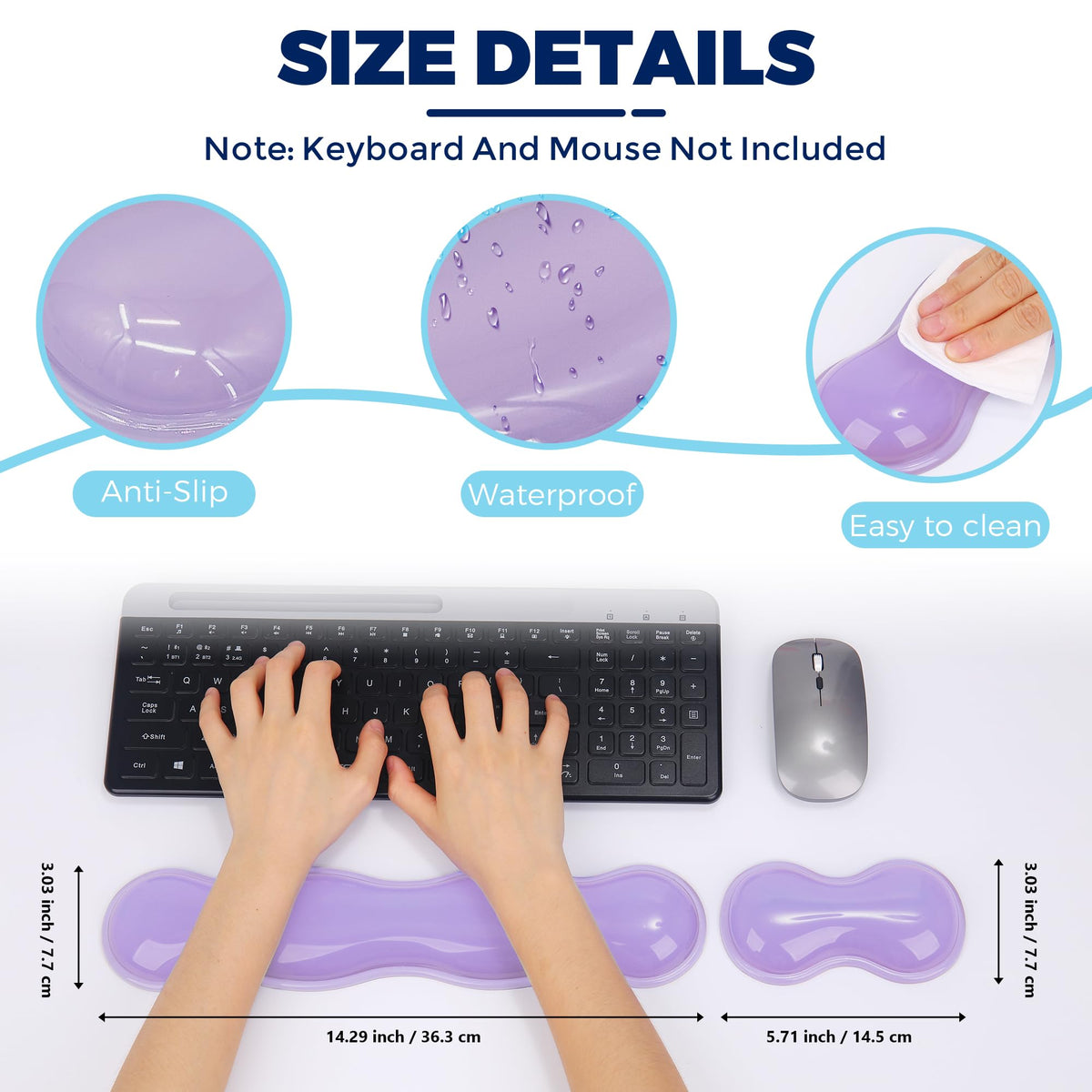ABRONDA Gel Wrist Rest for Keyboard and Mouse, Wrist Rest for Keyboard, Mouse Wrist Support, Pain