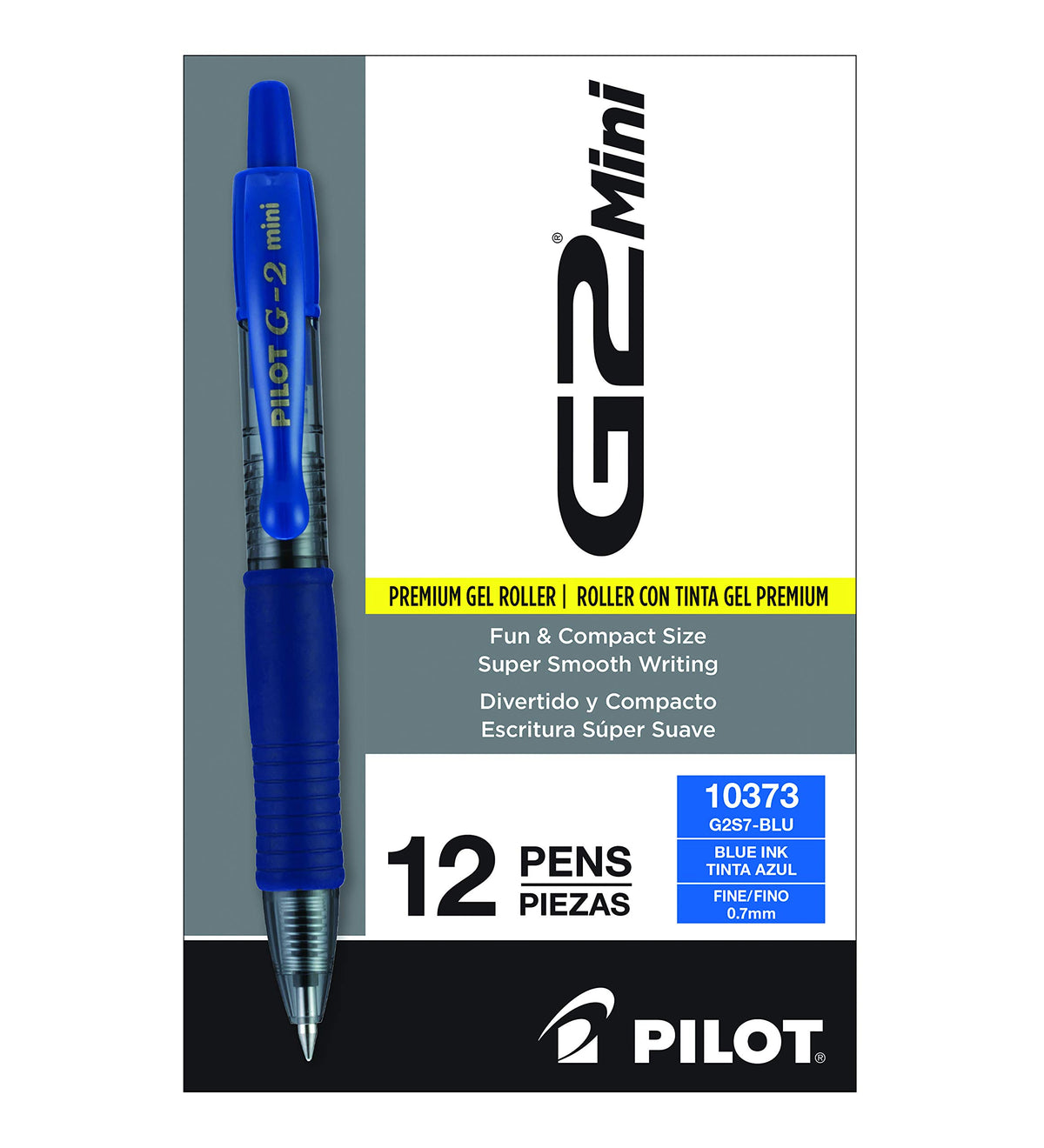 PILOT G2 Premium Rolling Ball Gel Pens, Fine Point 0.7mm, Blue Ink, 12-Pack