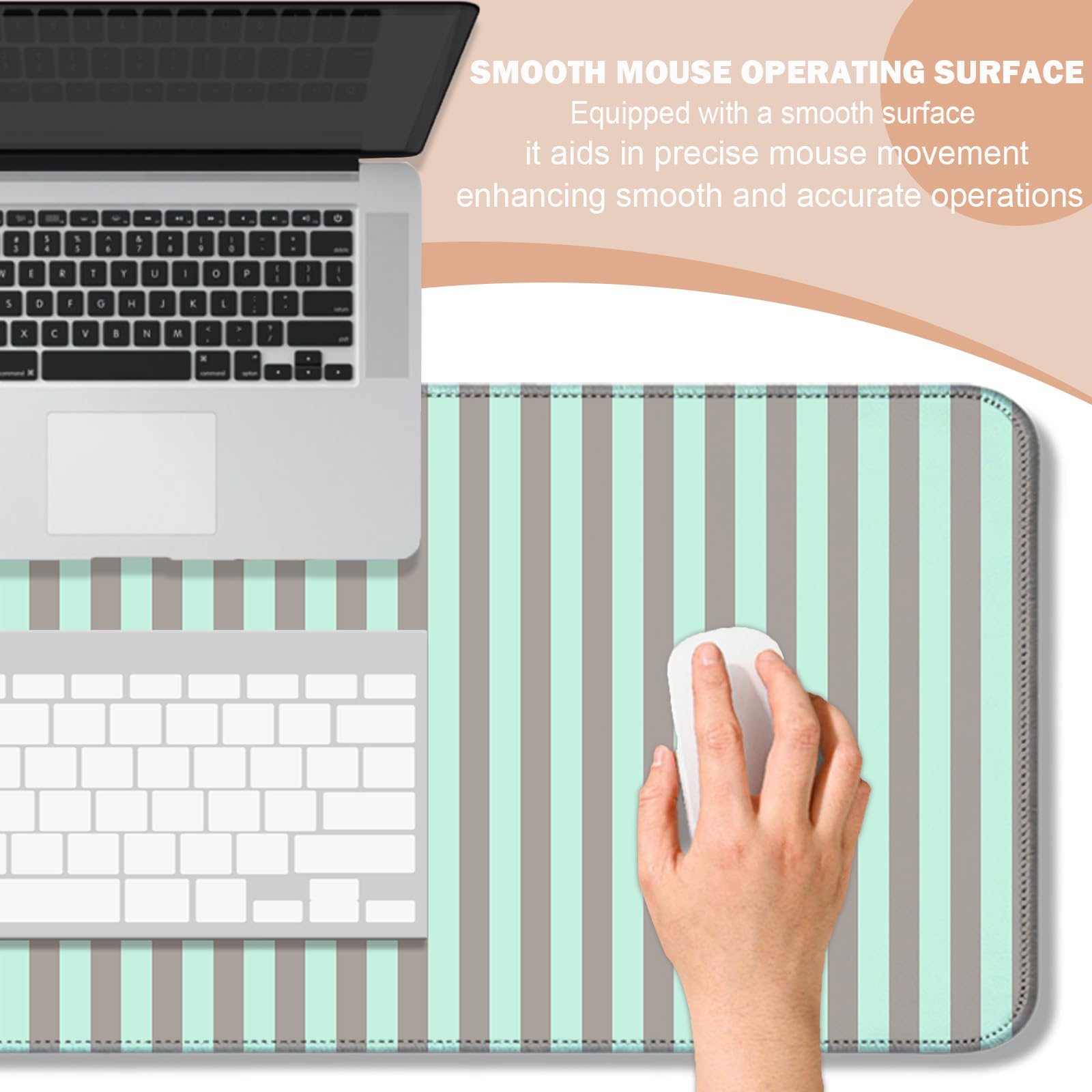 AYKDTFN Stripe Large Mouse Pad, Extended Desk Mat for Gaming, Office & Home